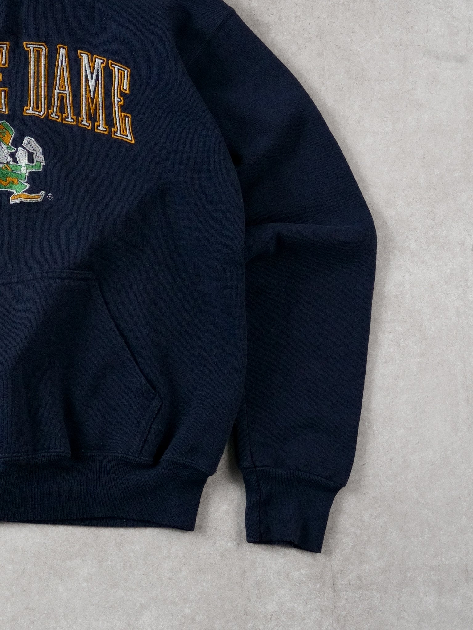 Vintage 90s Navy Blue Notre Dame Hoodie (M)