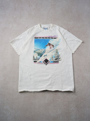 Vintage 90s White Whistlers Canada Skiing Graphic Tee (M)