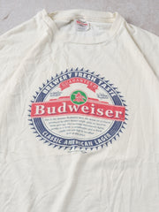 Vintage 90s Cream Budweiser X Austin Steak Ale House Graphic Tee (L)