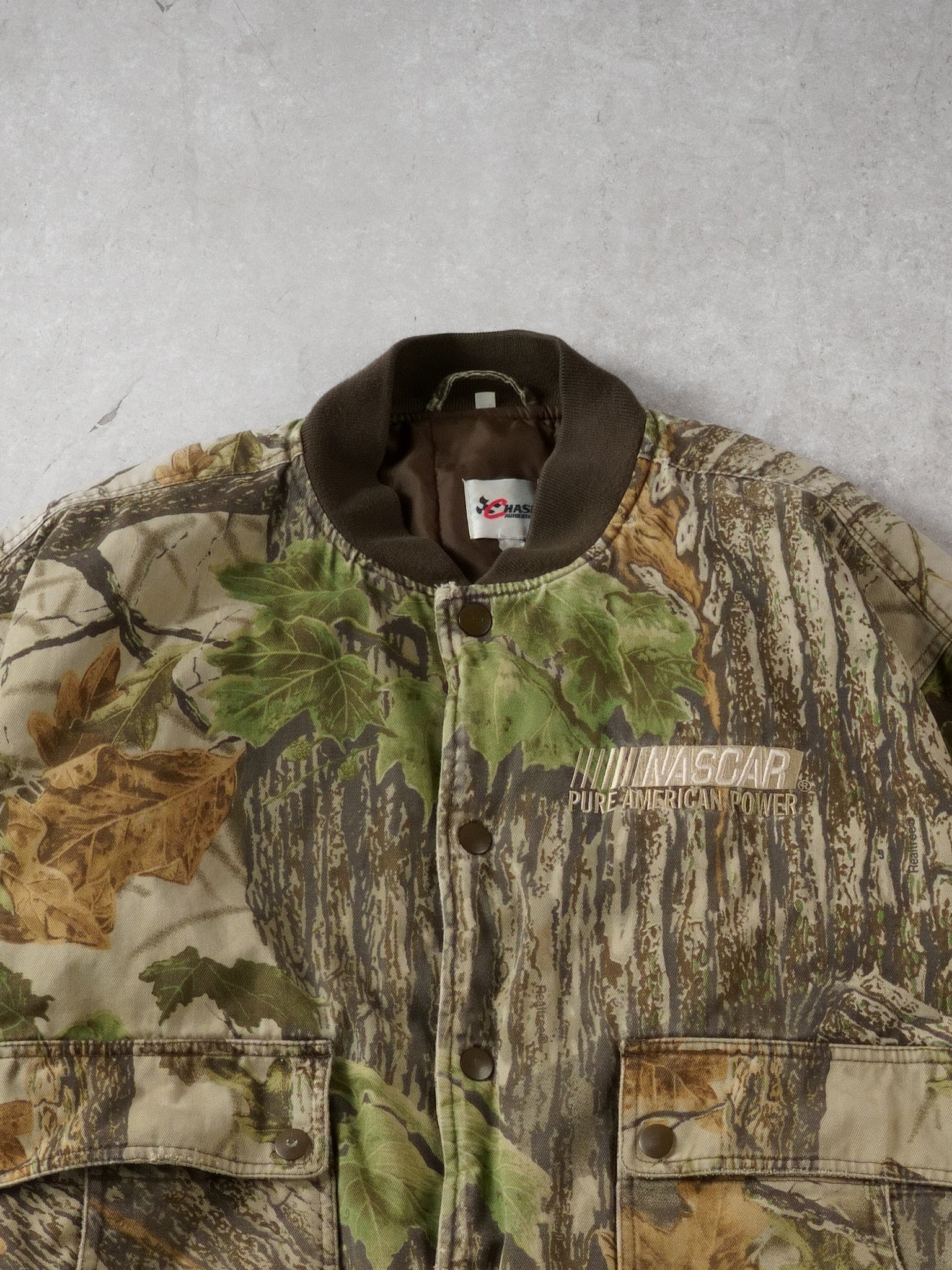 Vintage 90s Realtree Camo Nascar Bomber Jacket (L)