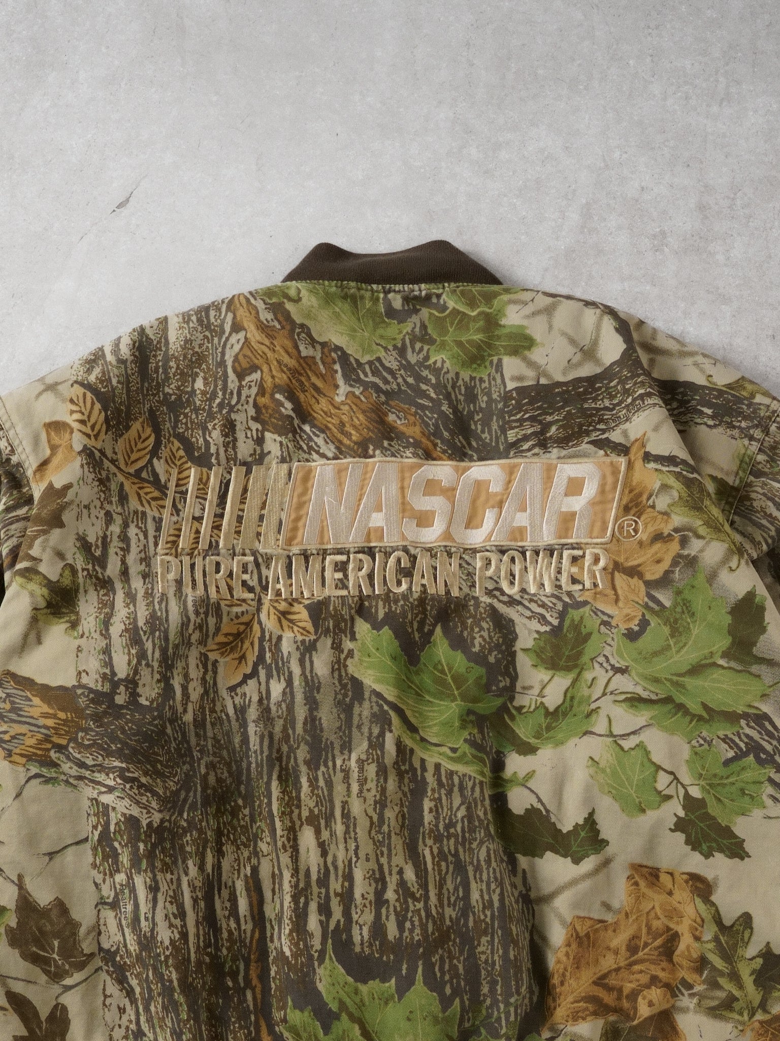 Vintage 90s Realtree Camo Nascar Bomber Jacket (L)