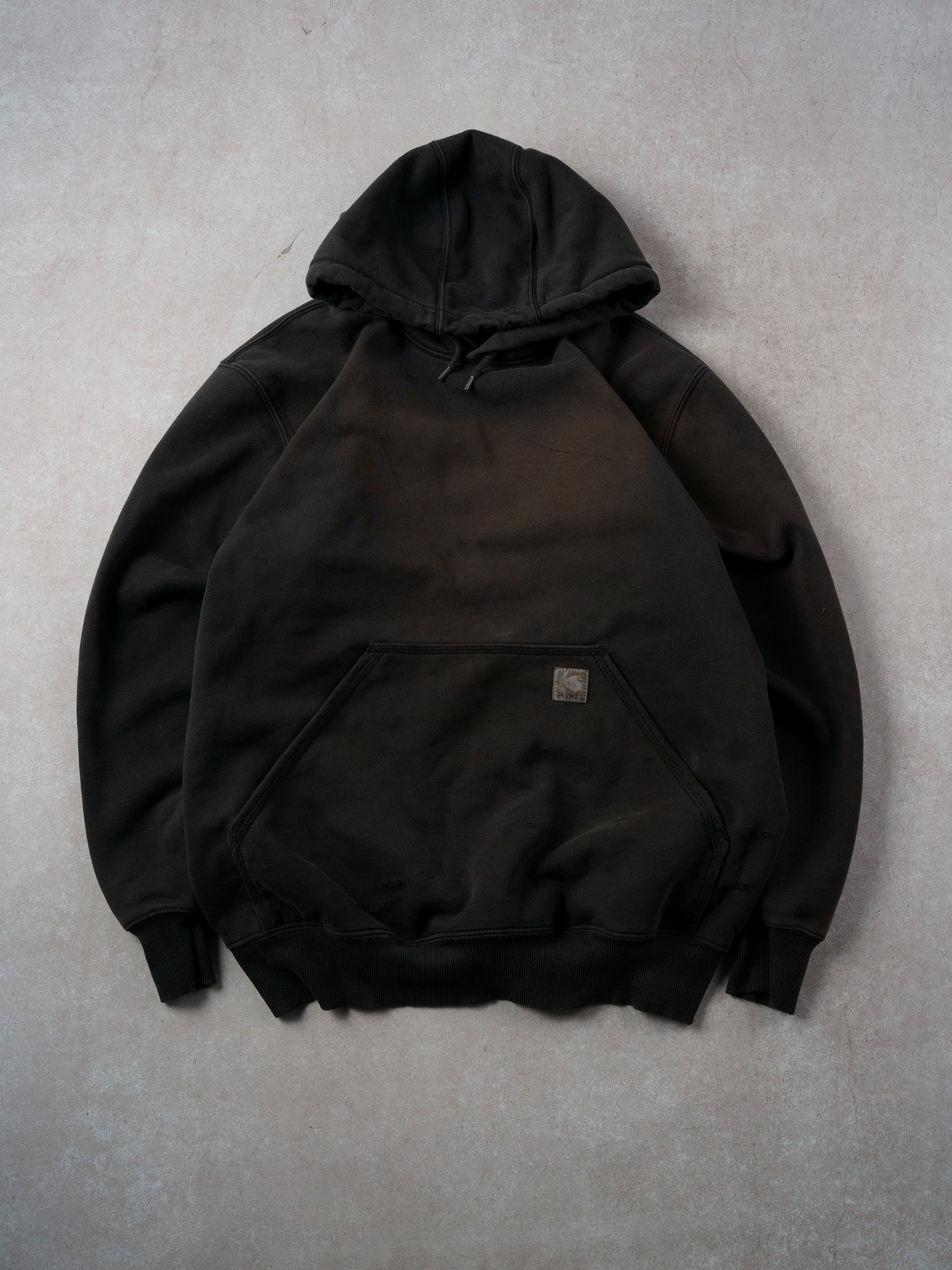 Vintage Y2k Washed Black Carhartt Blank Hoodie (L)