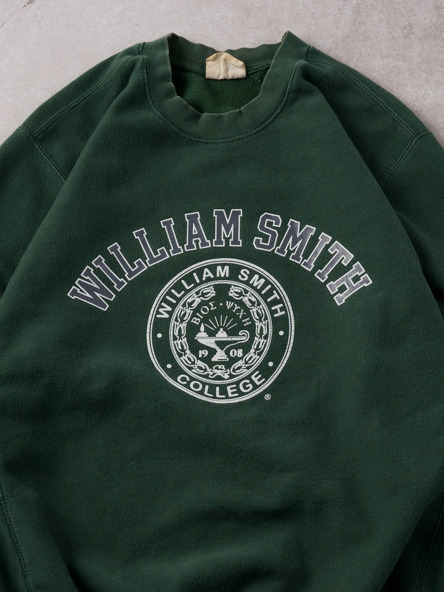 Vintage Pine Green William Smith College Crewneck (M)