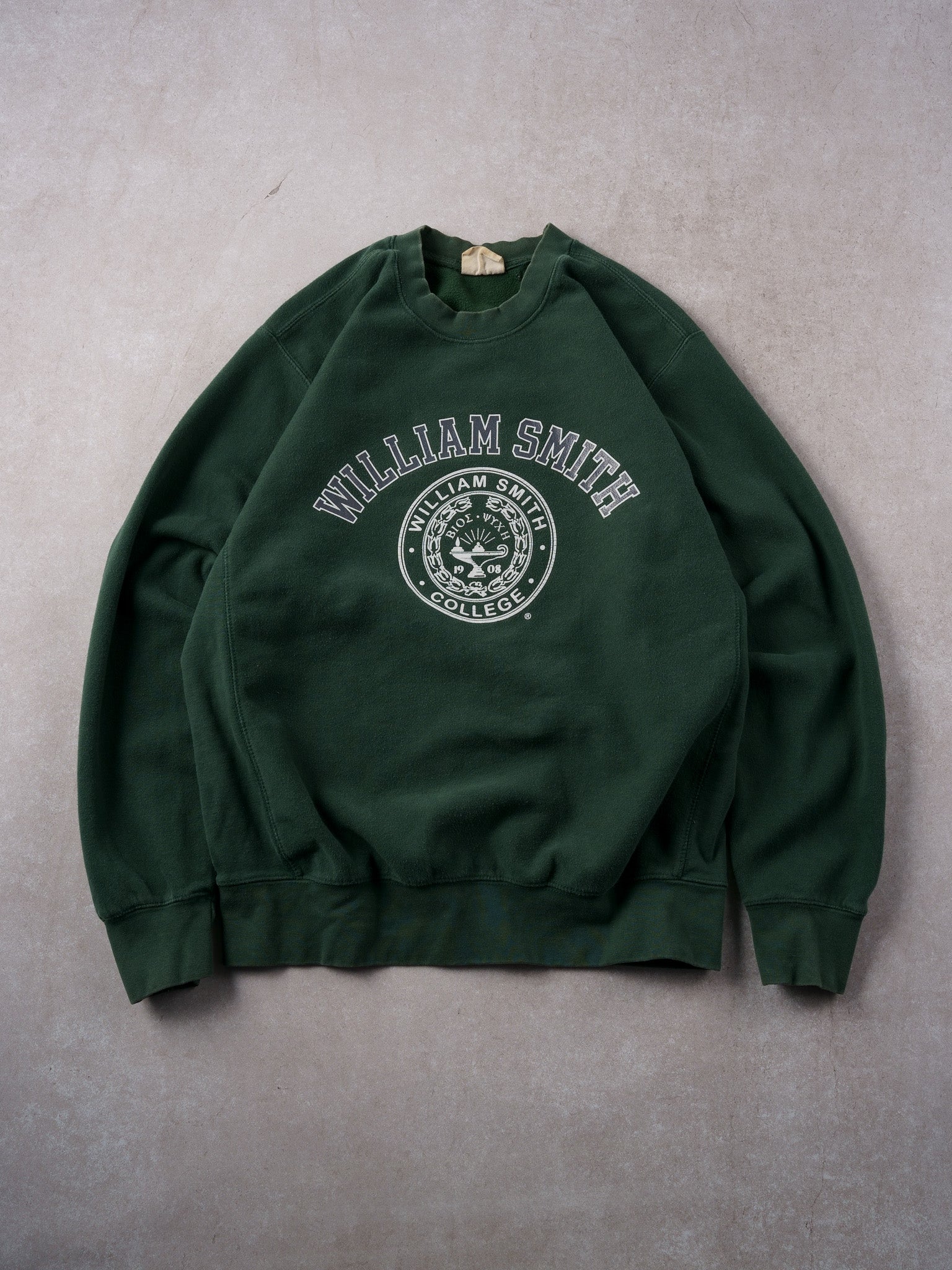 Vintage Pine Green William Smith College Crewneck (M)