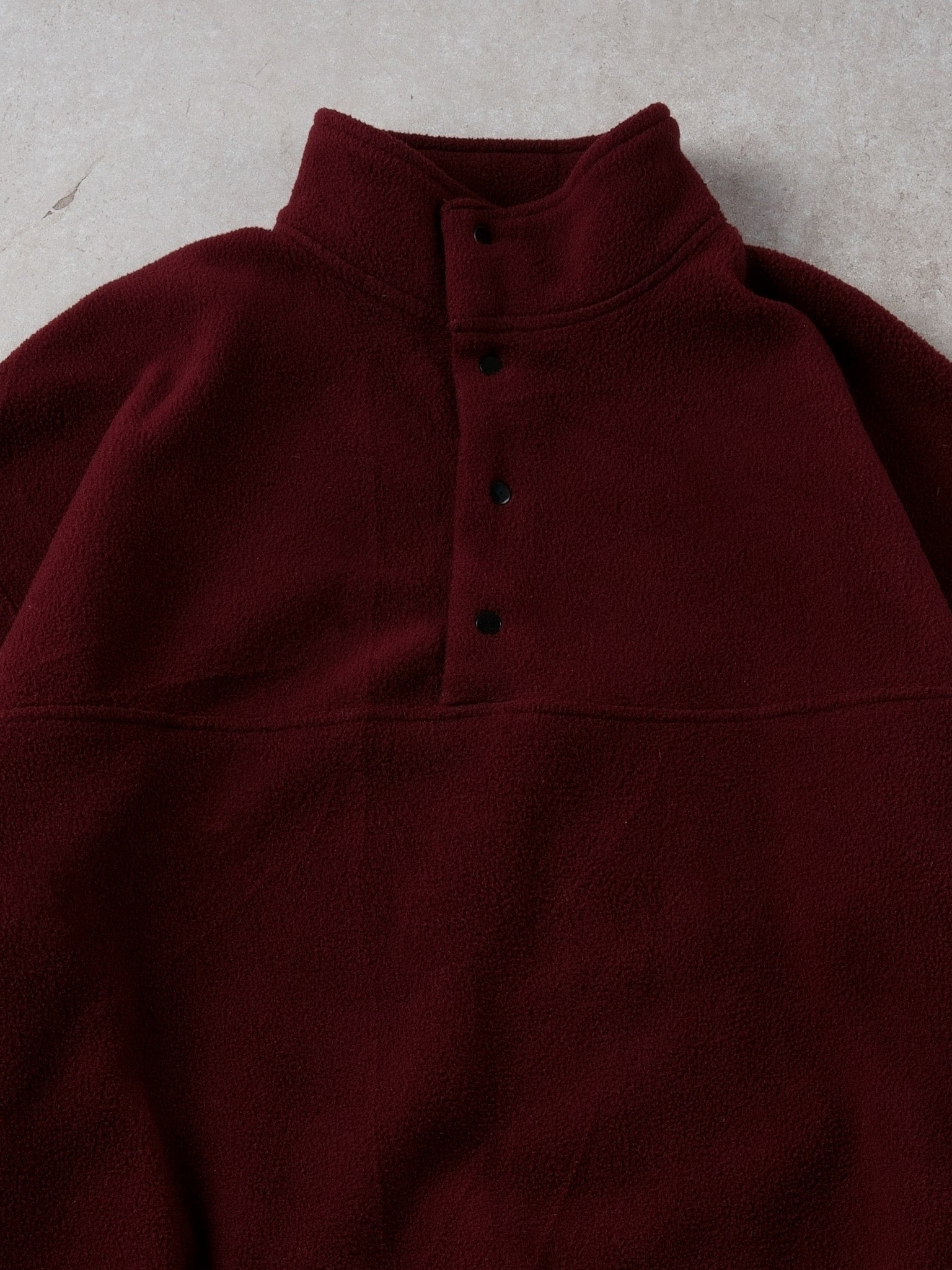 Vintage 90s Maroon Russell Athletics Fleece 1/4 Button Up (L)