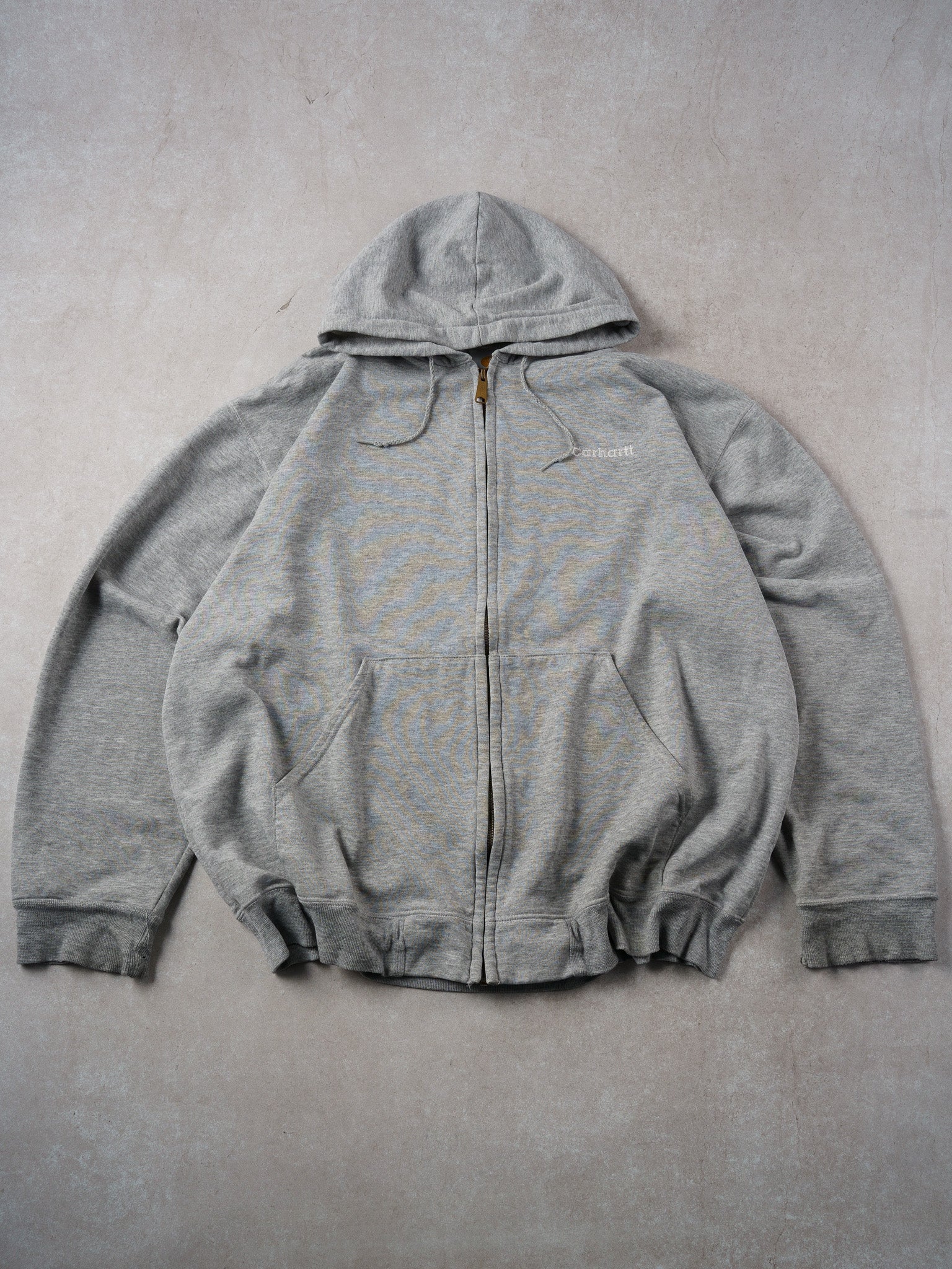 Vintage 90s Grey Carhartt Blank Hooded Zip Up (XXL)