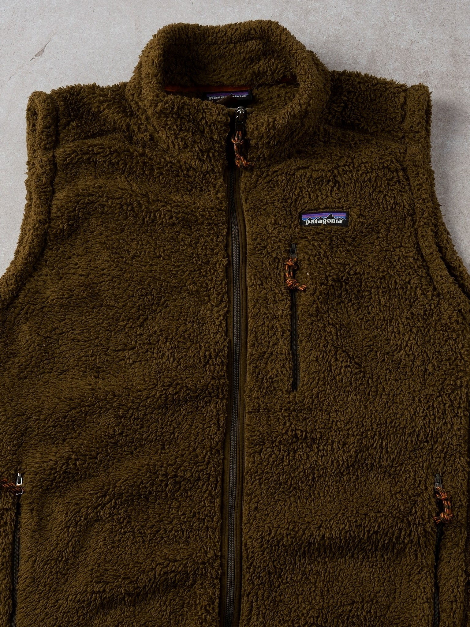 Vintage Y2k Green-Brown Patagonia Fleece Vest (M)