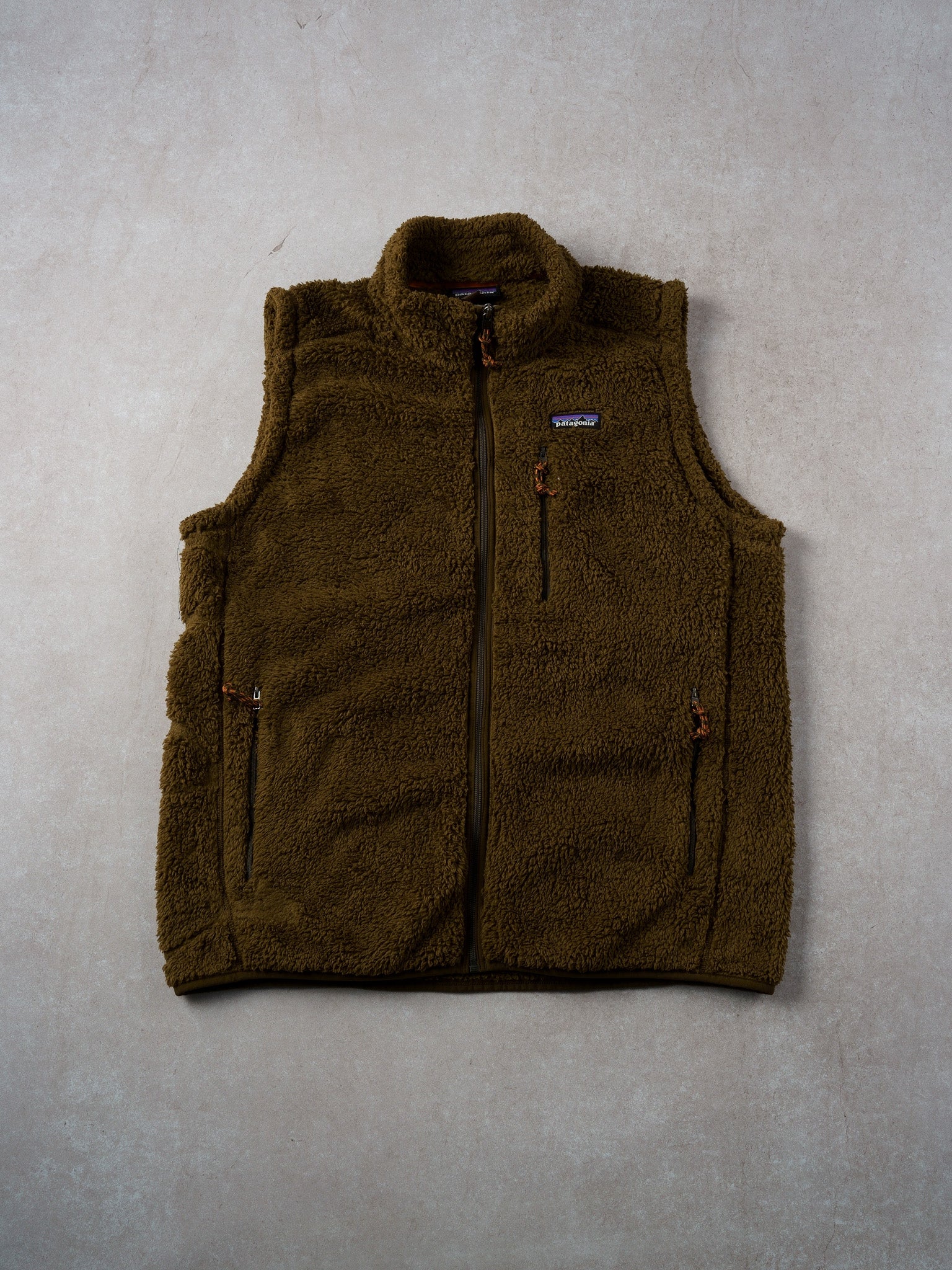 Vintage Y2k Green-Brown Patagonia Fleece Vest (M)