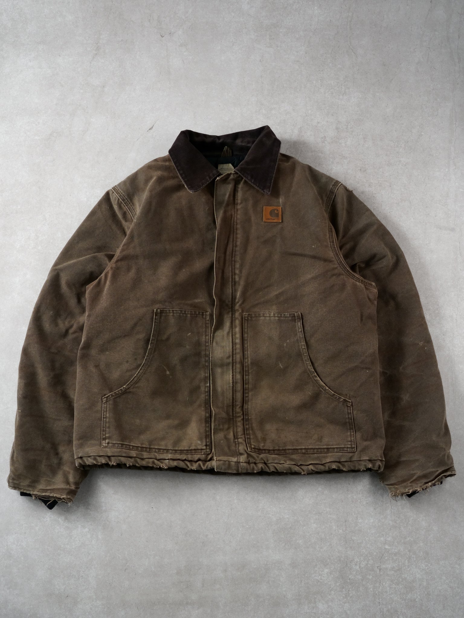 Vintage 90s Brown Carhartt Workwear Collared Jacket (L)