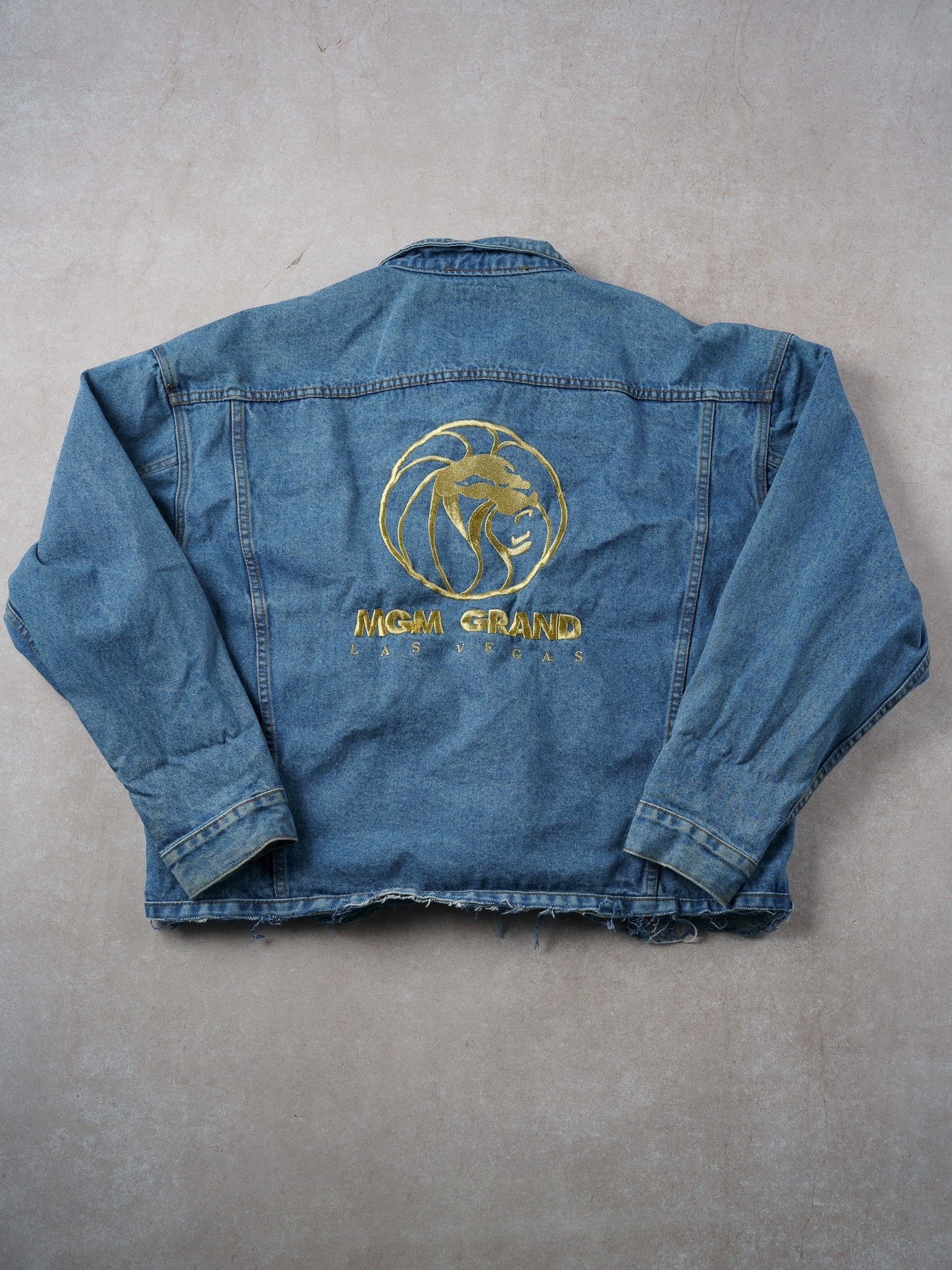 Vintage Y2k Blue MGM Vegas Denim Jacket (L)