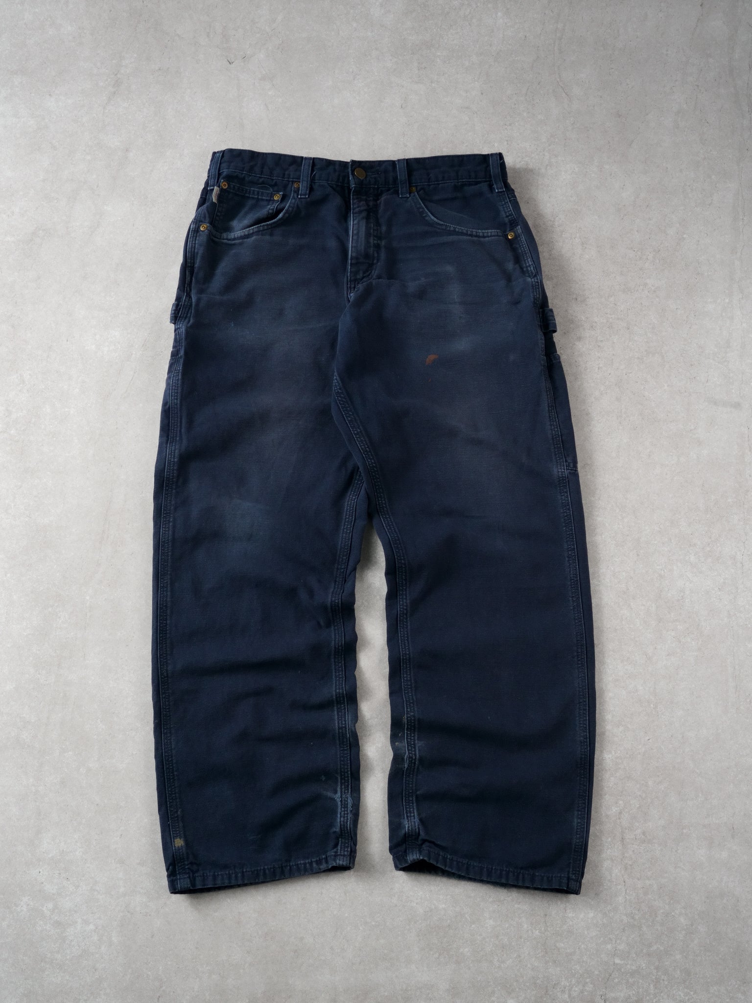 Vintage 90s Navy Blue Carhartt Loose Fit Carpenter Pants (32x30)