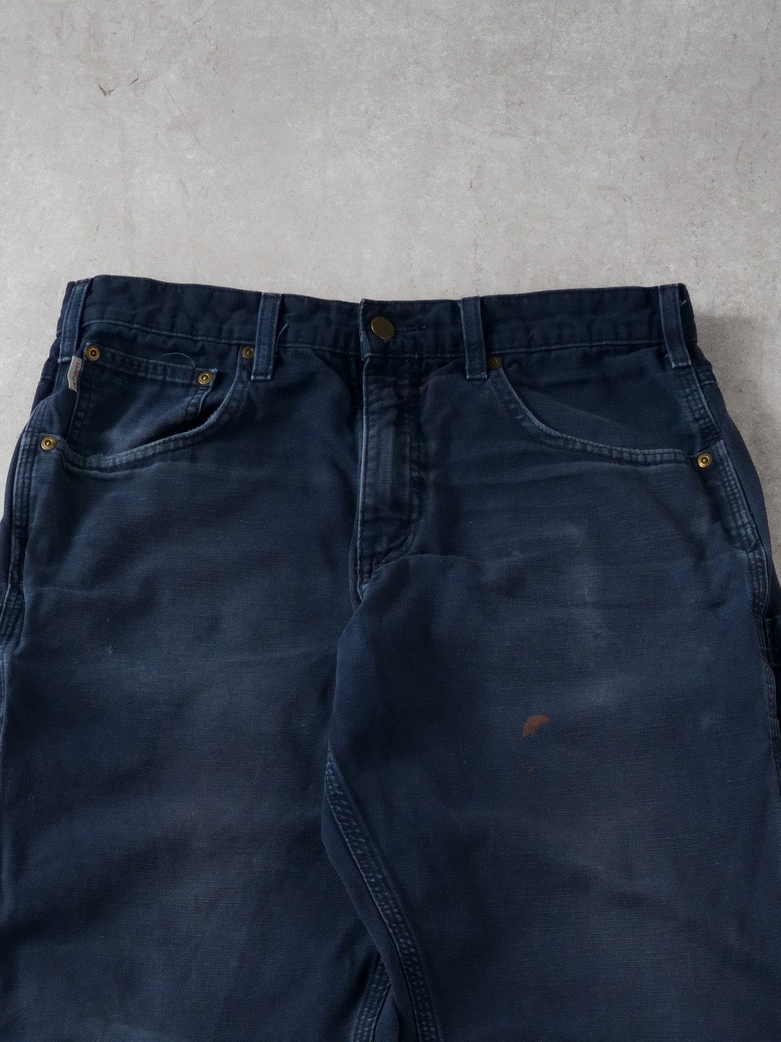 Vintage 90s Navy Blue Carhartt Loose Fit Carpenter Pants (32x30)
