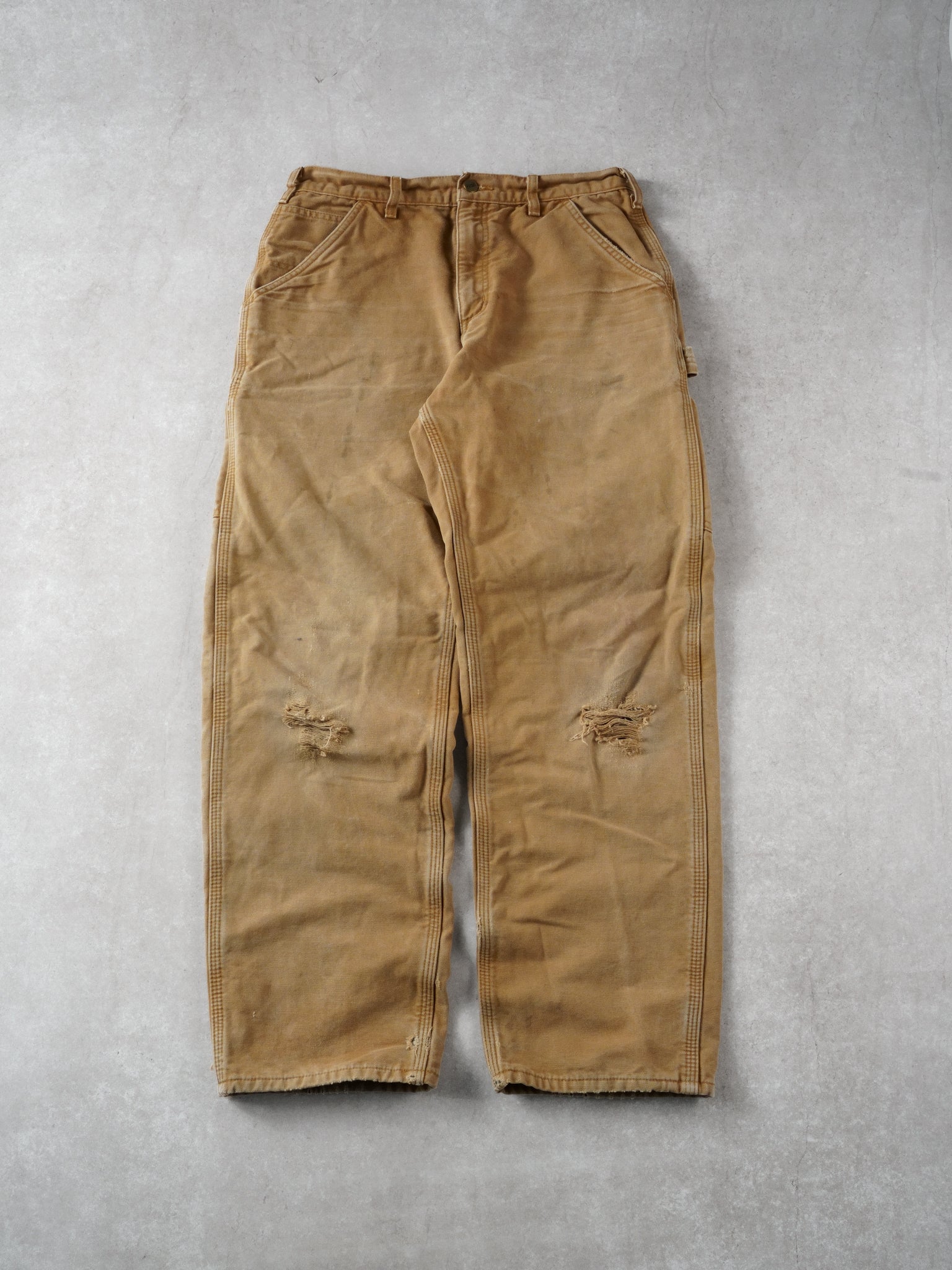 Vintage 90s Khaki Carhartt Workwear Carpenter Pants (32x32)