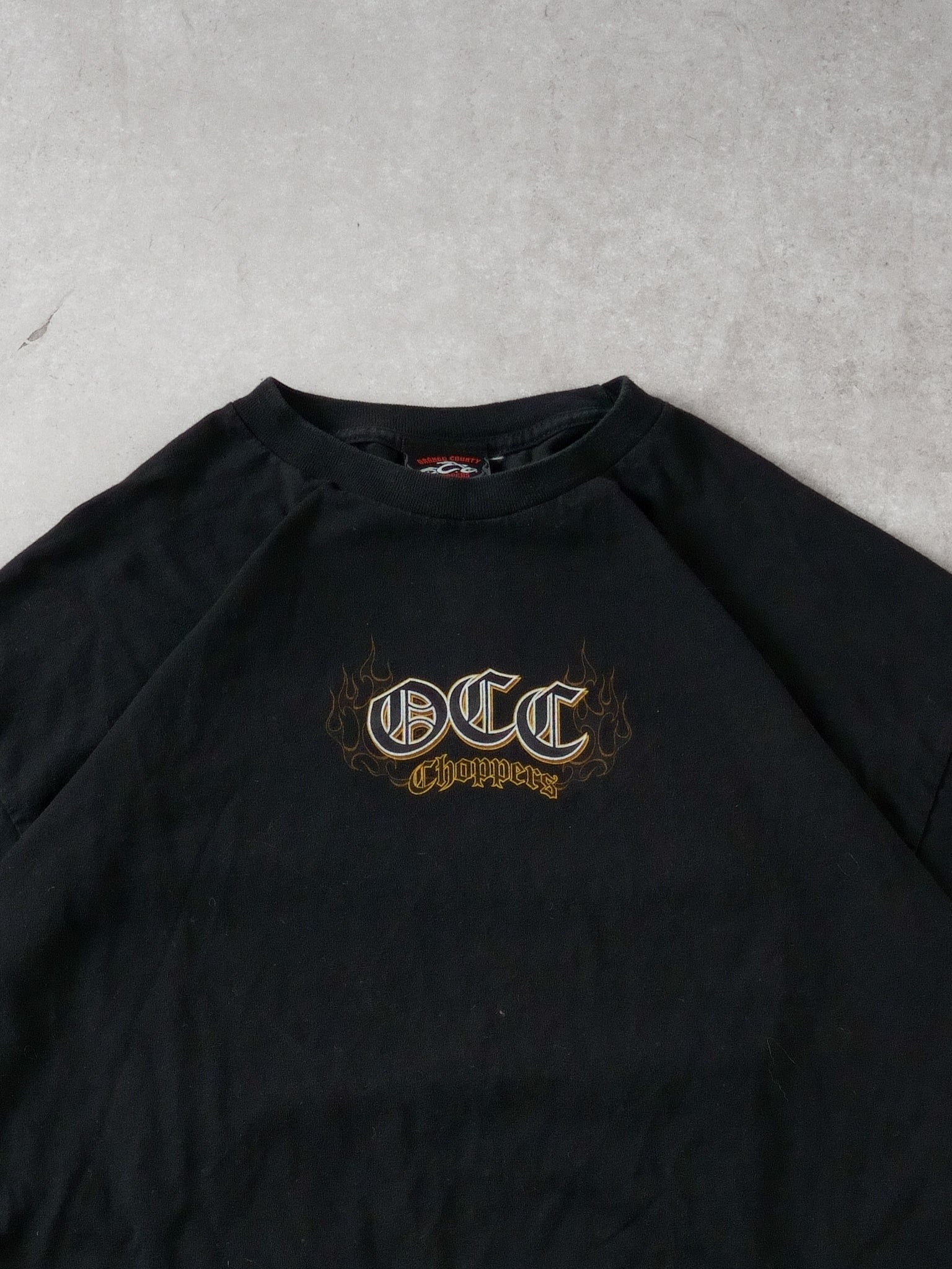 Vintage Y2k Black Orange County Choppers Tee (L)