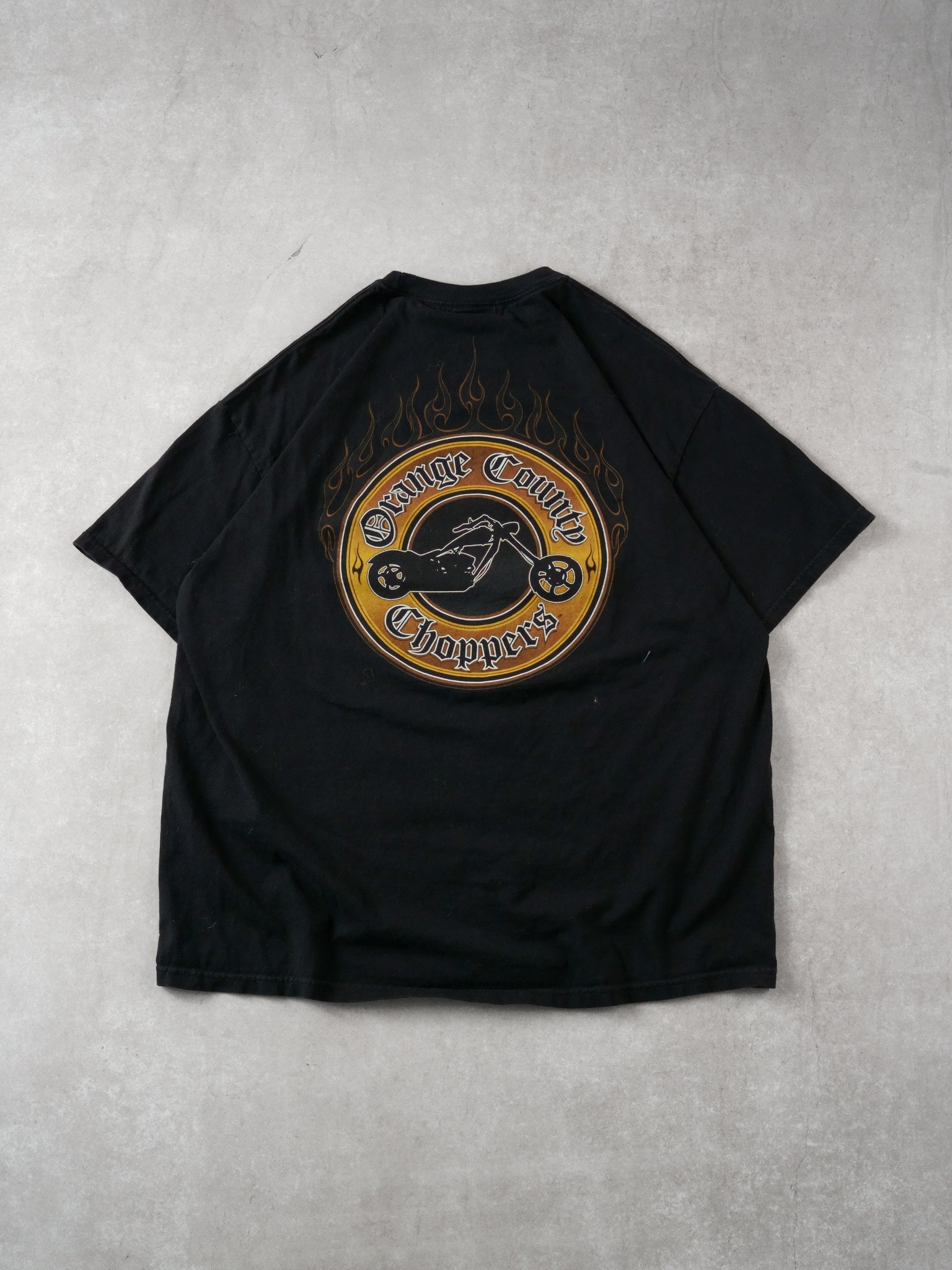Vintage Y2k Black Orange County Choppers Tee (L)