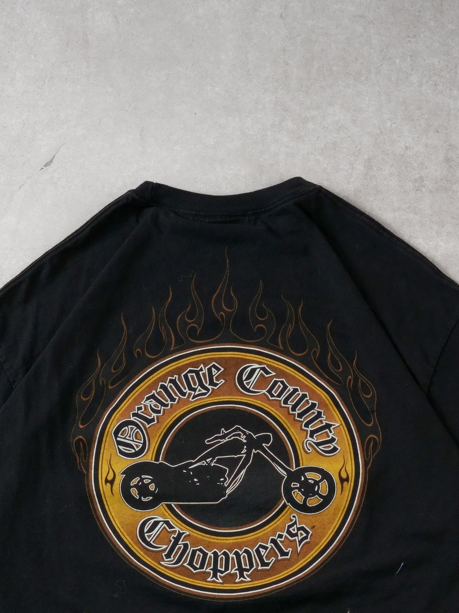 Vintage Y2k Black Orange County Choppers Tee (L)
