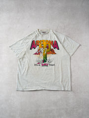 Vintage 90s Grey Arizona Its a Dry Heat Graphic Single Stitch Tee (L)