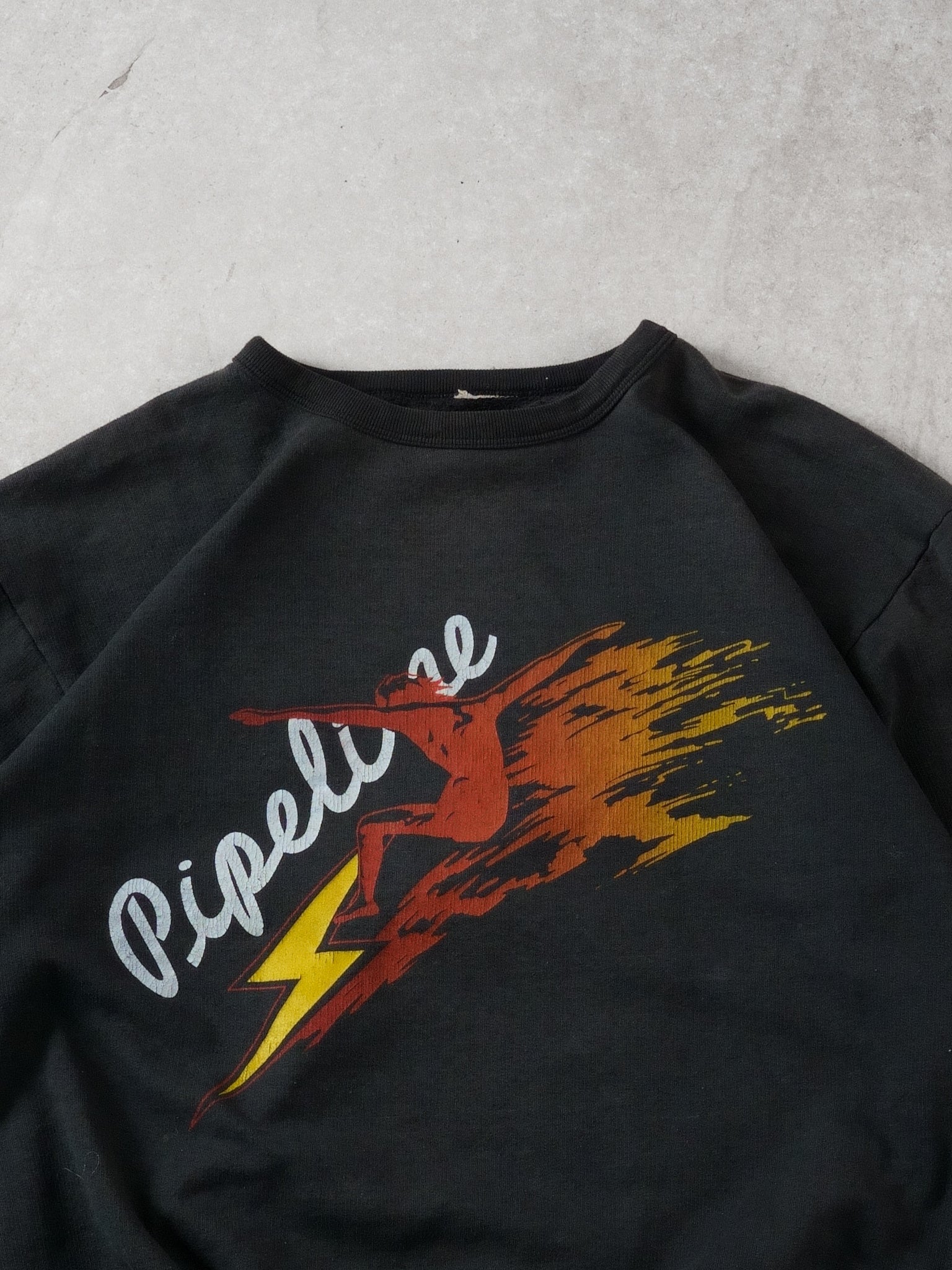 Vintage 80s Black Pipeline Sports Graphic Crewneck (M)