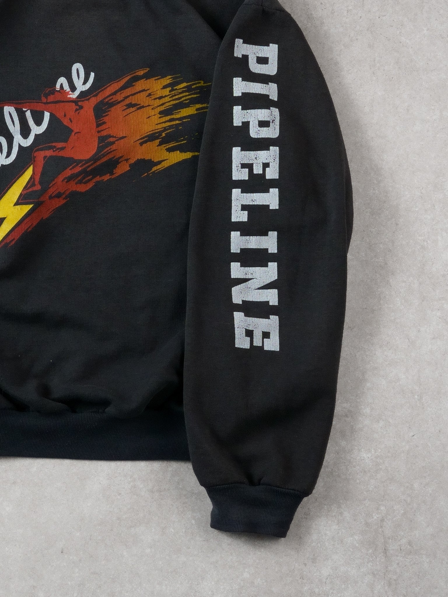 Vintage 80s Black Pipeline Sports Graphic Crewneck (M)
