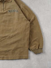 Vintage 90s Light Brown Musoka Collared Crewneck (L)