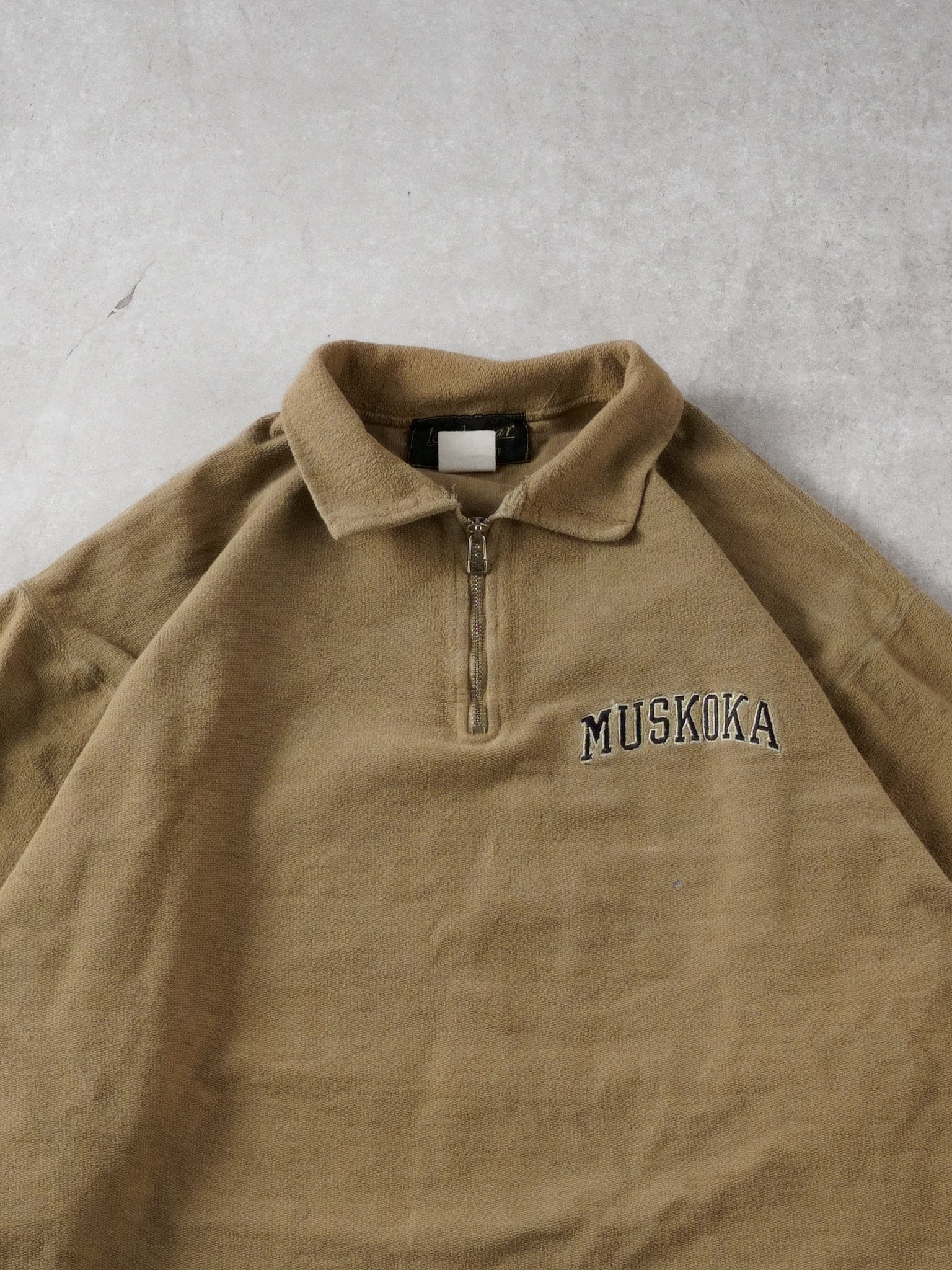 Vintage 90s Light Brown Musoka Collared Crewneck (L)