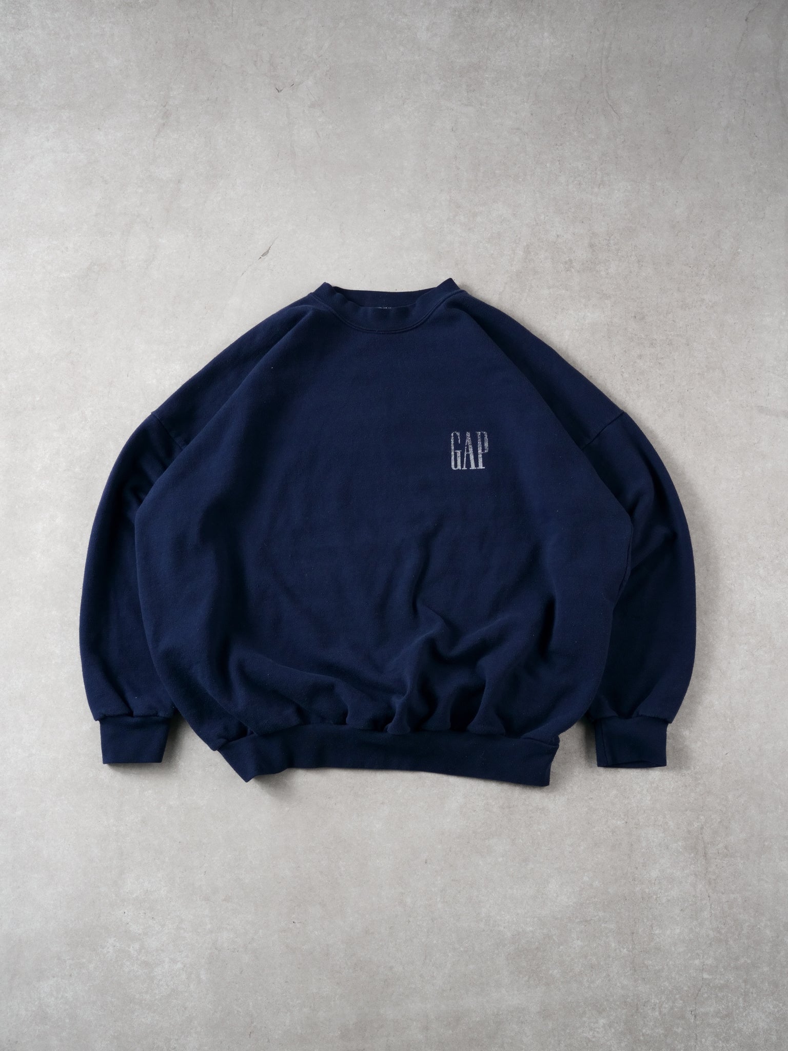 Vintage 90s Navy Blue Gap Emblem Crewneck (XL)