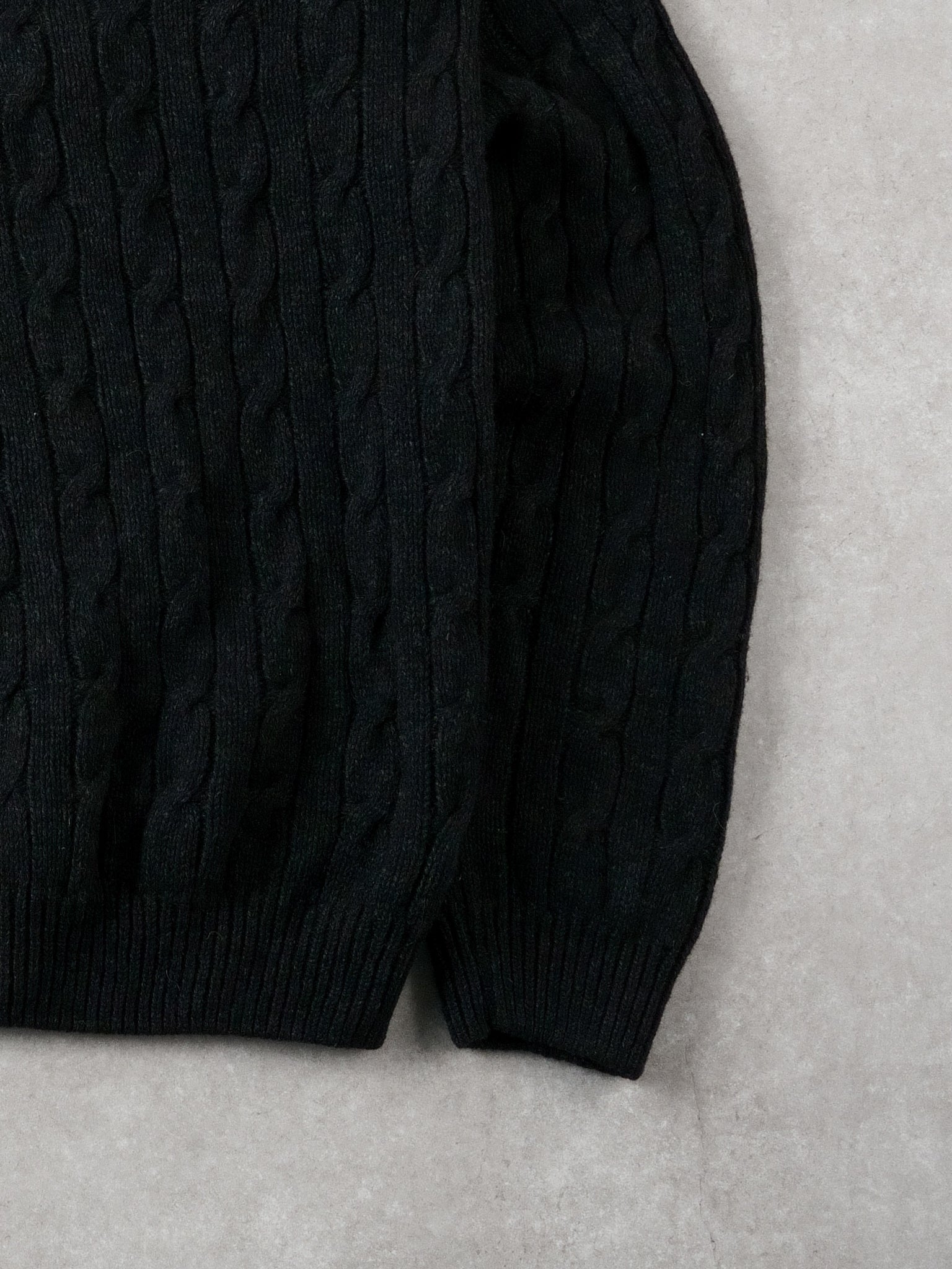 Vintage 90s Black LL Bean Patterned Knit Wool Crewneck (L)