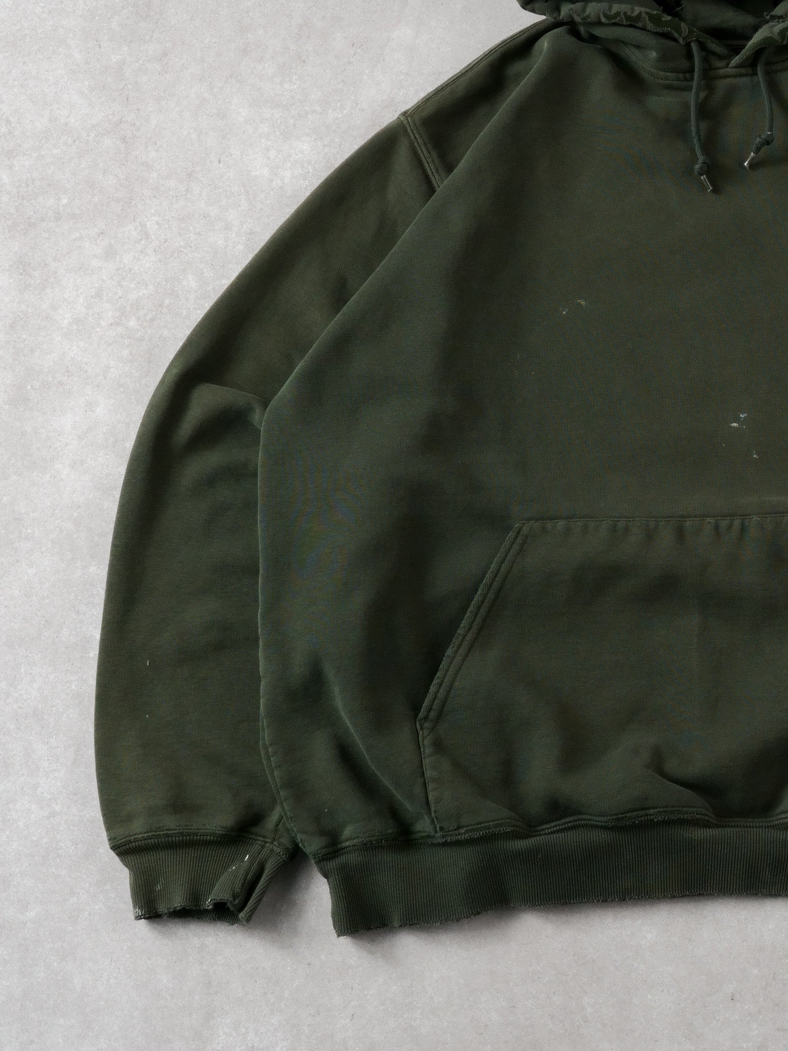 Vintage 90s Dark Green Carhartt Blank Hoodie (XL)