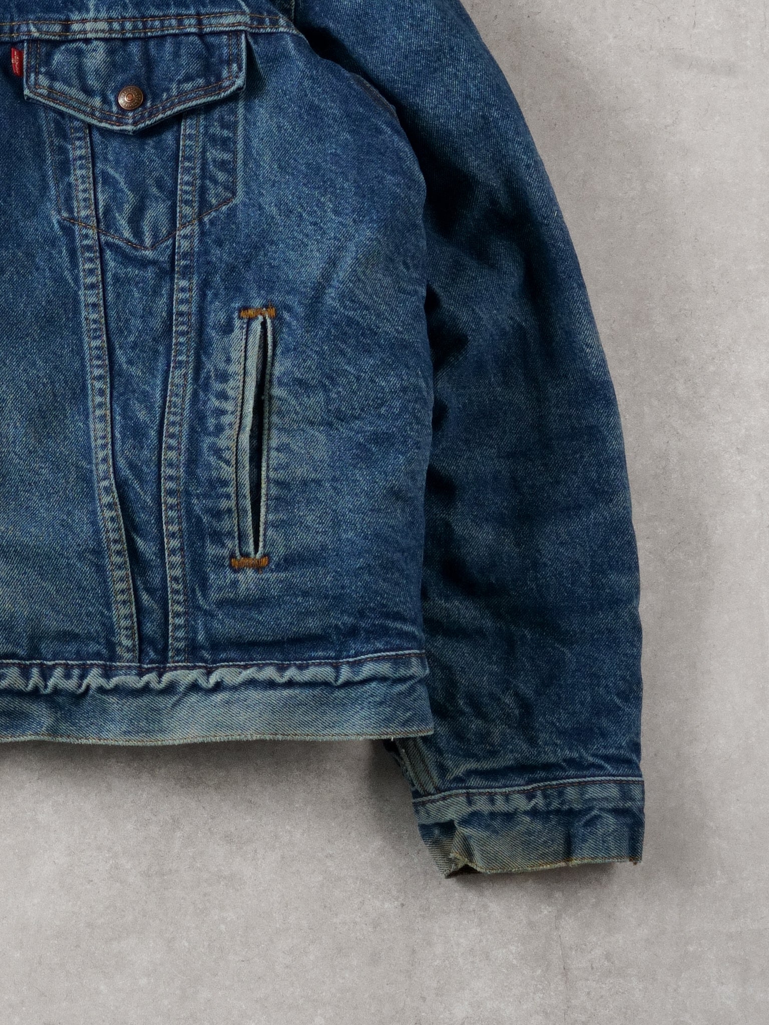 Vintage 80s Blue Levi's Denim Type 3 Sherpa Jacket (L)