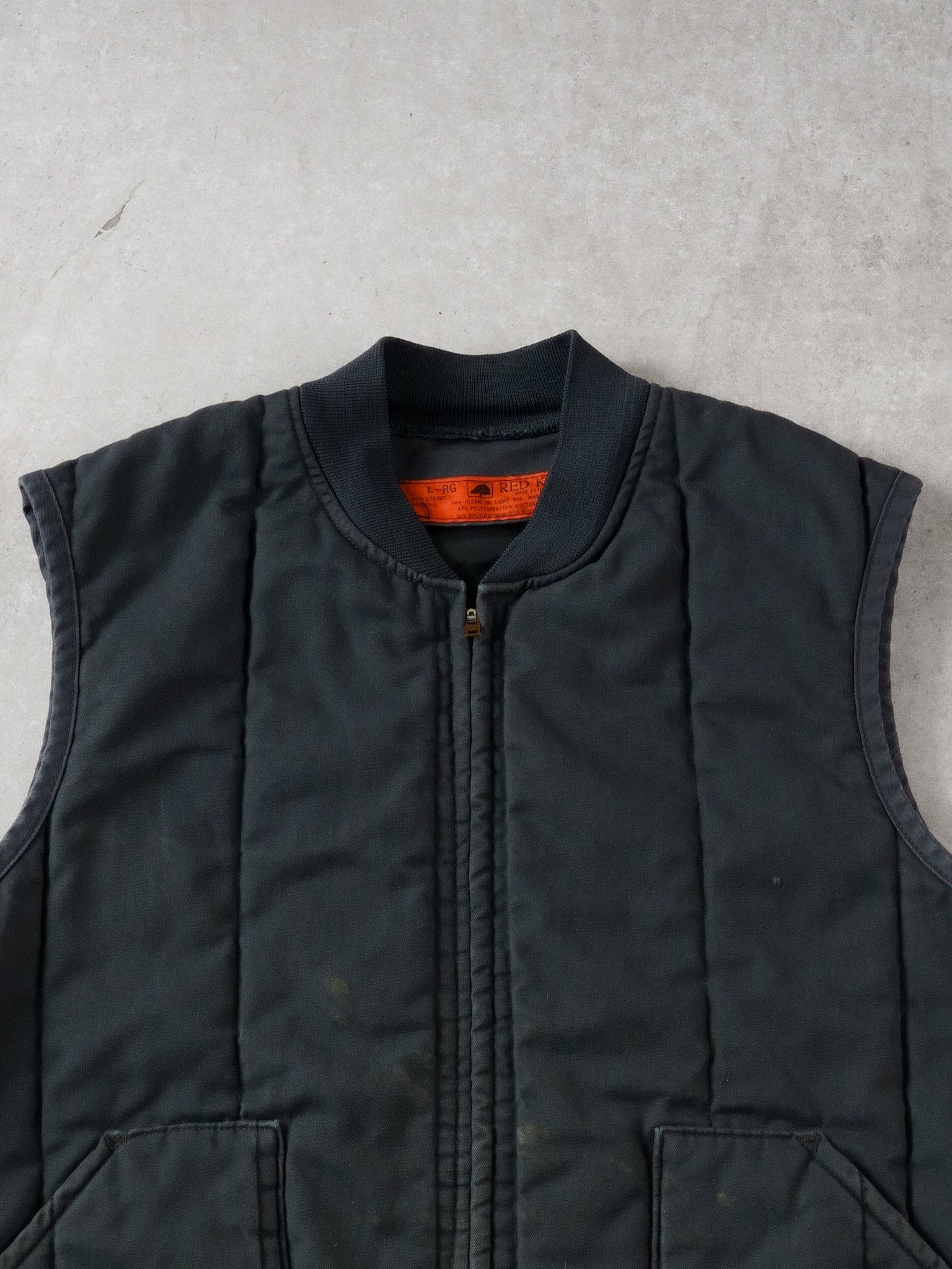 Vintage 80s Dark Grey Recap Workwear Vest (L)