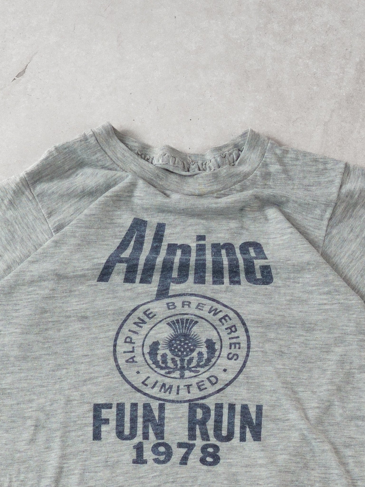 Vintage Grey Alpine Breweries Fun Run Baby Tee (XS)