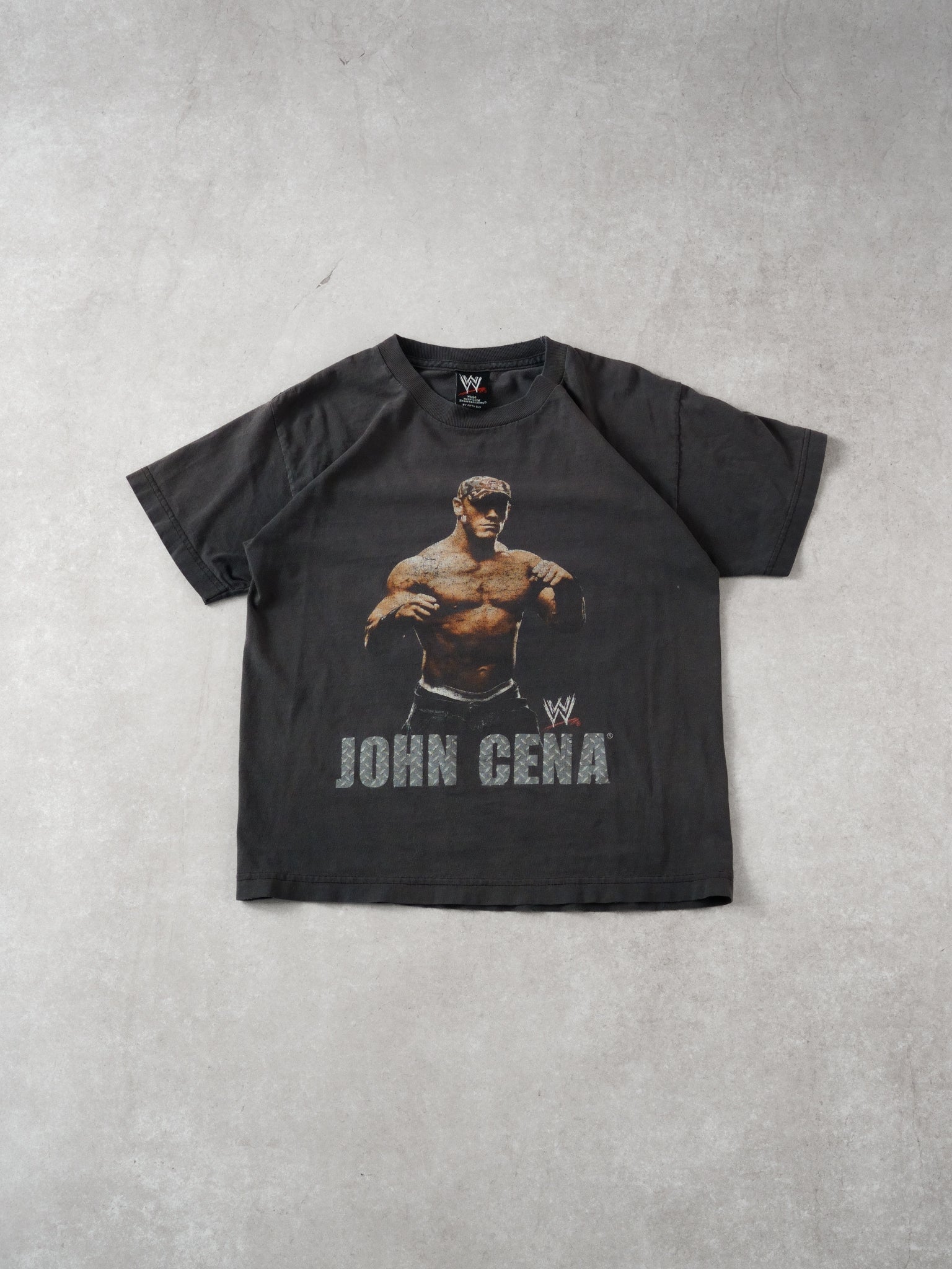 Vintage Y2k Fade Black John Cena WWE Graphic Tee (S)