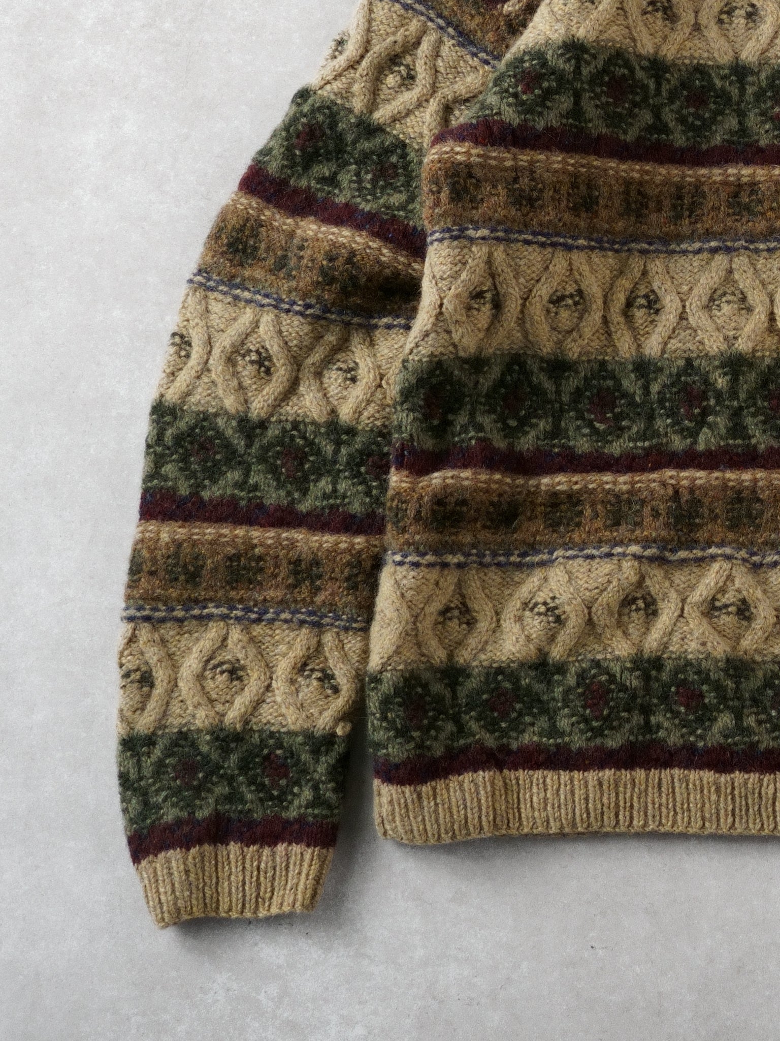 Vintage 90s Multi Colour LL Bean Patterned Wool Sweater (L)