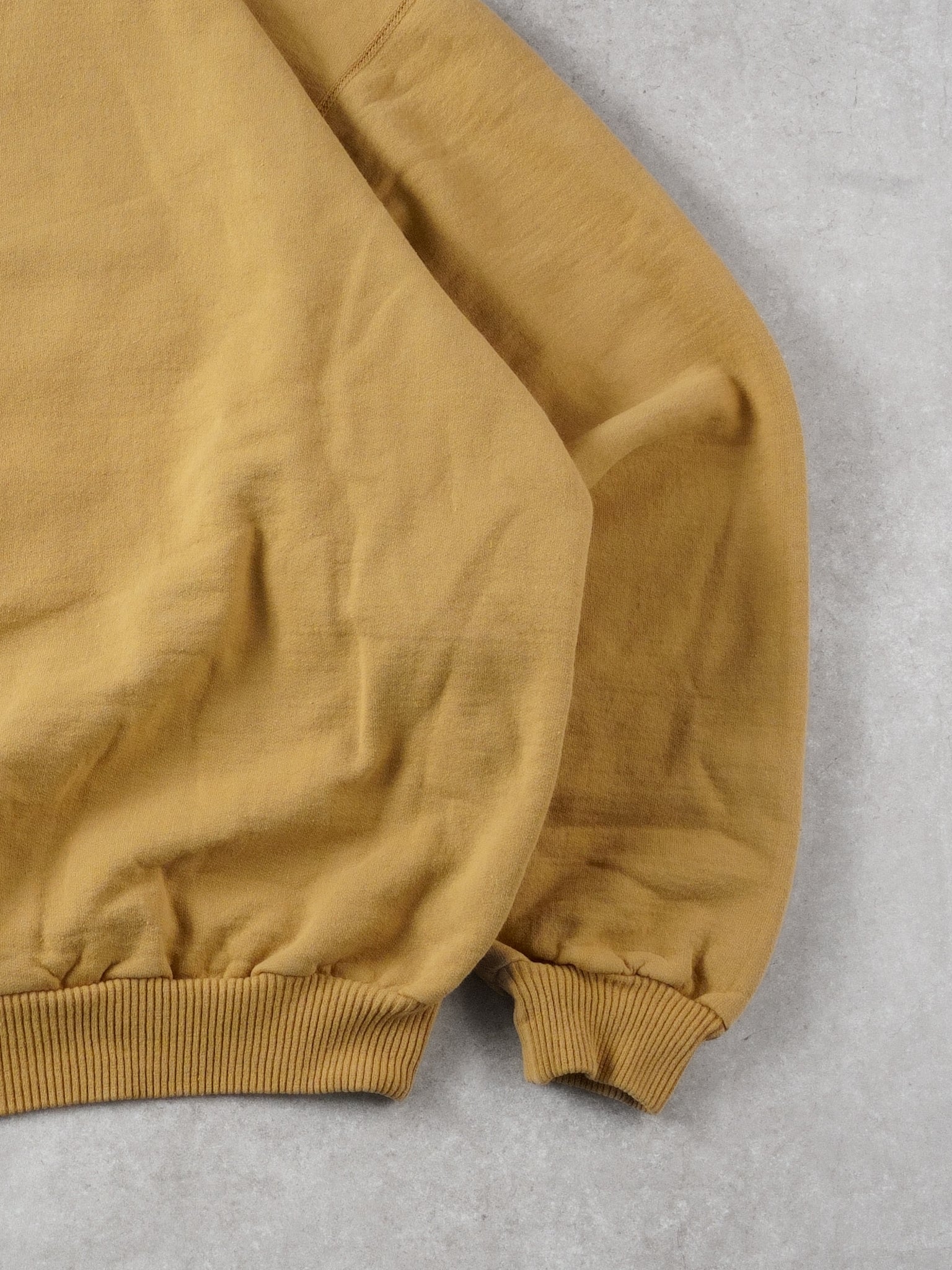 Vintage 90s Yellow Non Fiction Blank Crewneck (L)