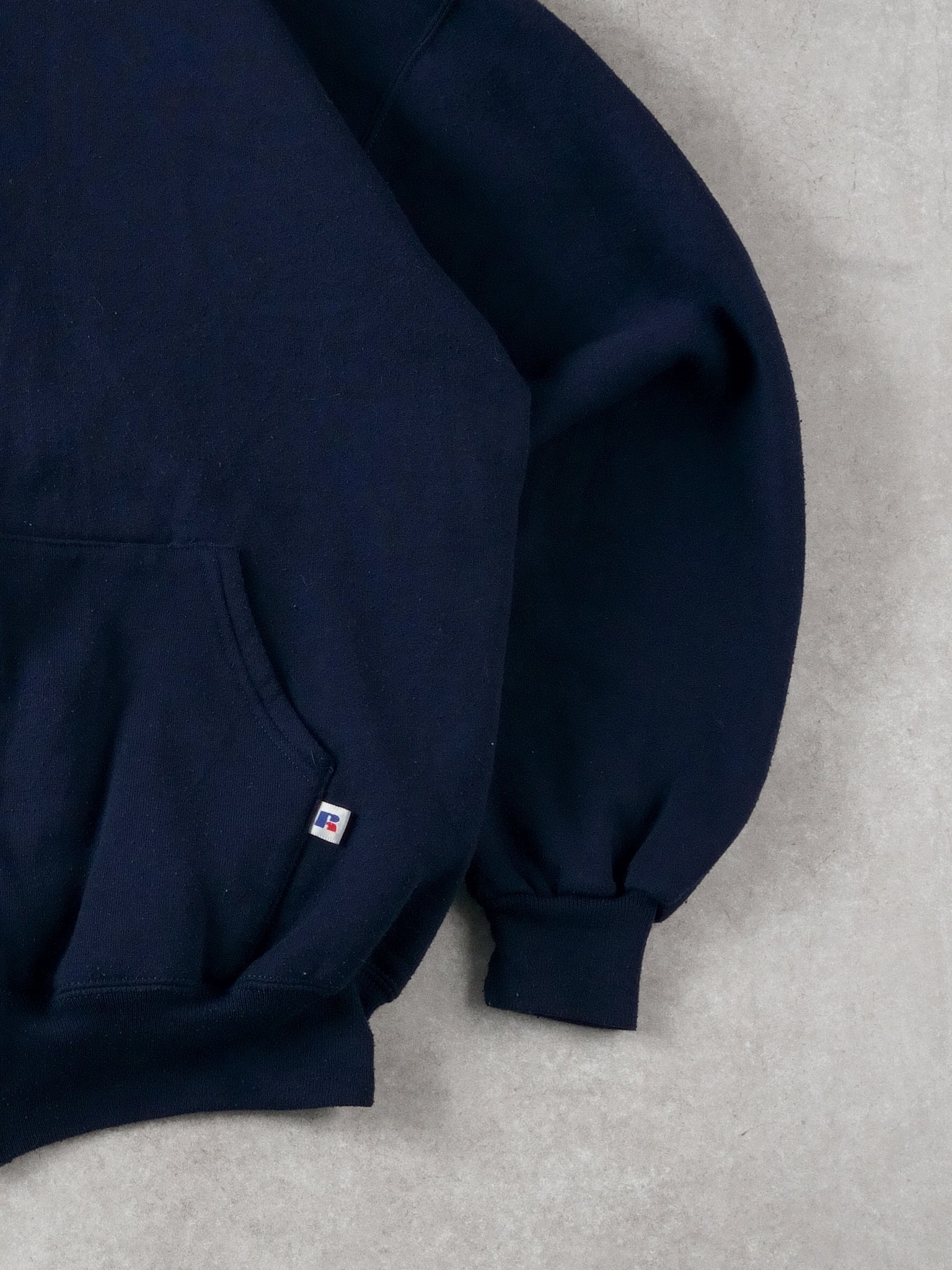 Vintage 90s Navy Blue Russell Athletics Blank Zipup (L)