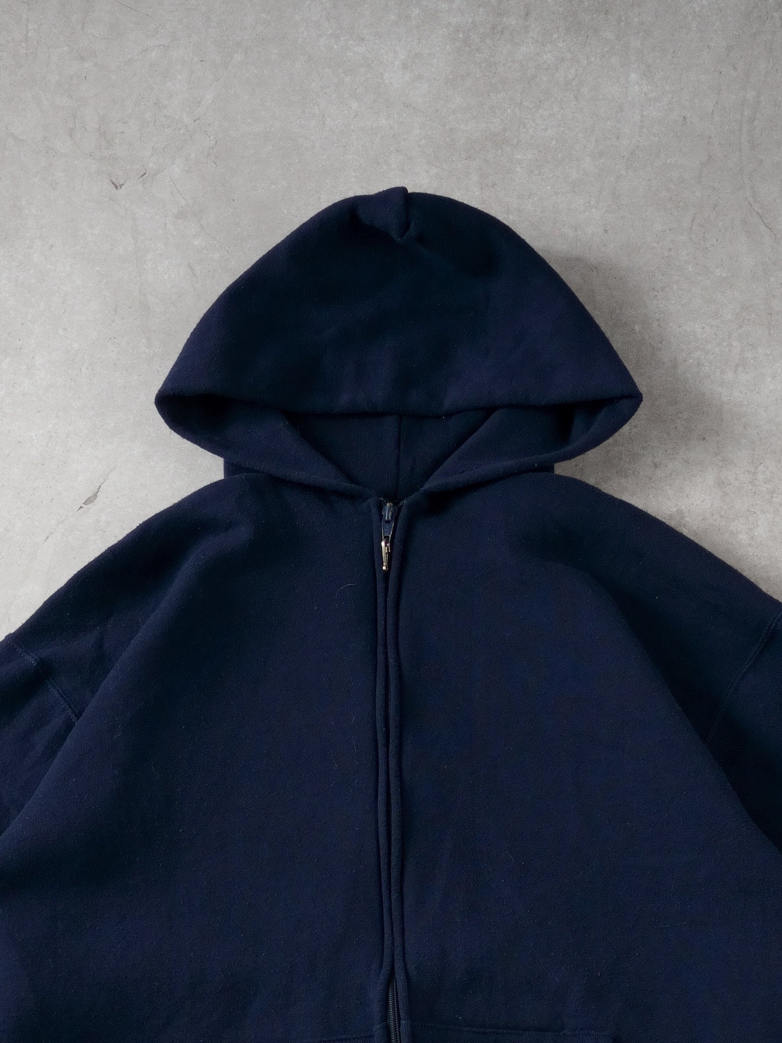 Vintage 90s Navy Blue Russell Athletics Blank Zipup (L)