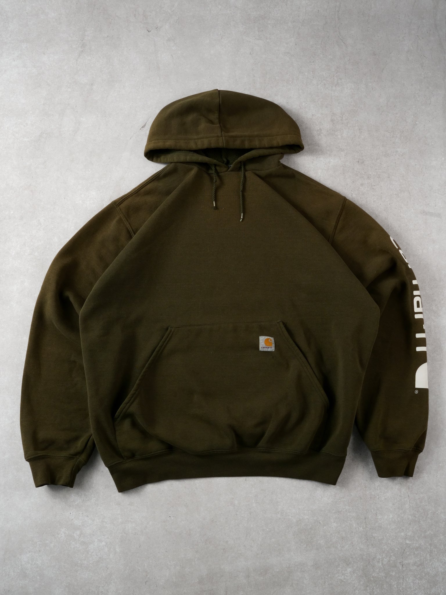 Vintage Y2k Moss Green Carhartt Blank Hoodie (L/XL)