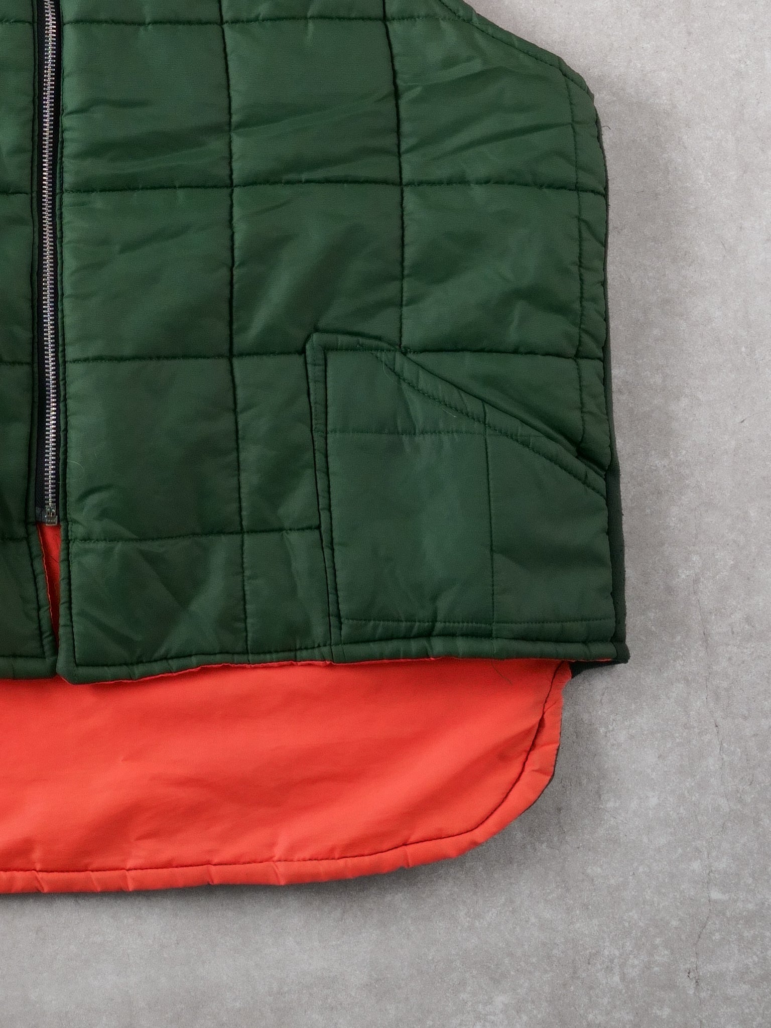 Vintage Forest Green and Orange Puffer Vest (L)