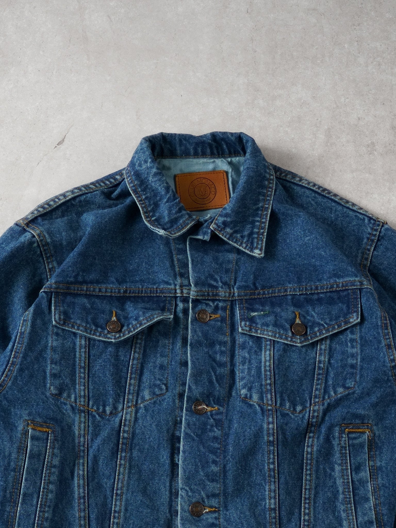 Vintage Dark Blue Club Monaco Collared Denim Jacket (M)