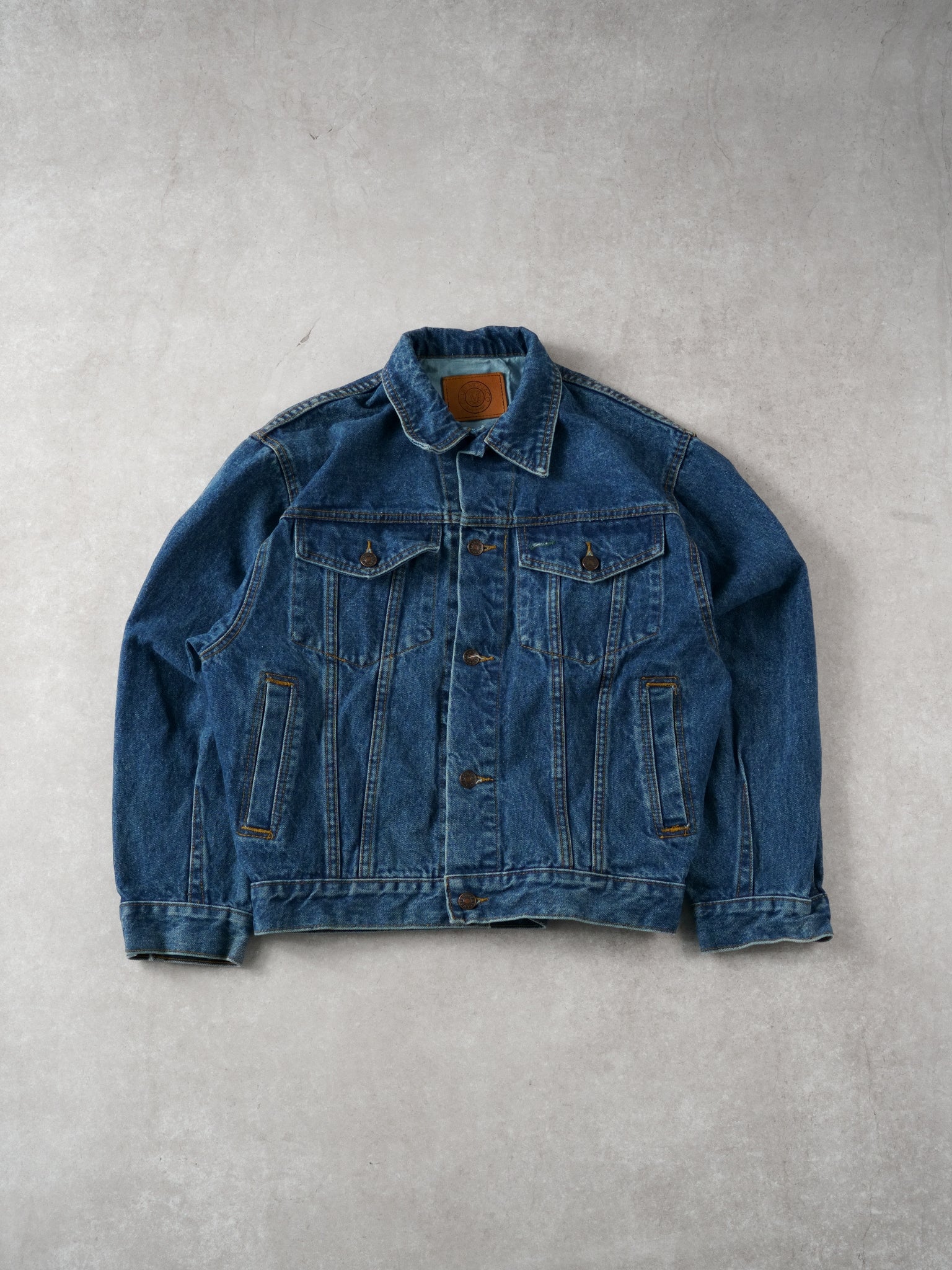 Vintage Dark Blue Club Monaco Collared Denim Jacket (M)