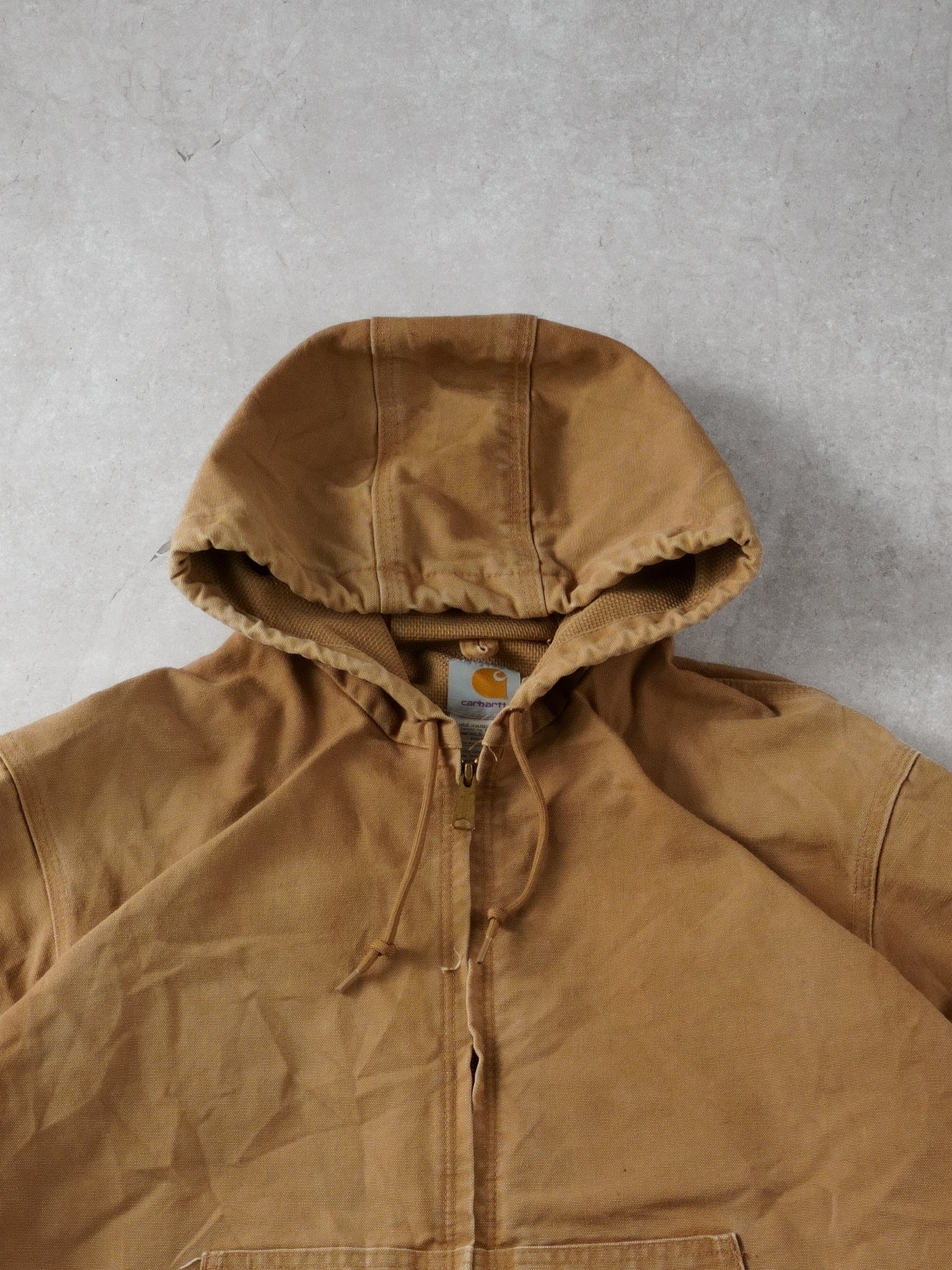 Vintage 90s Khaki Carhartt Workwear Hooded Jacket (L/XL)
