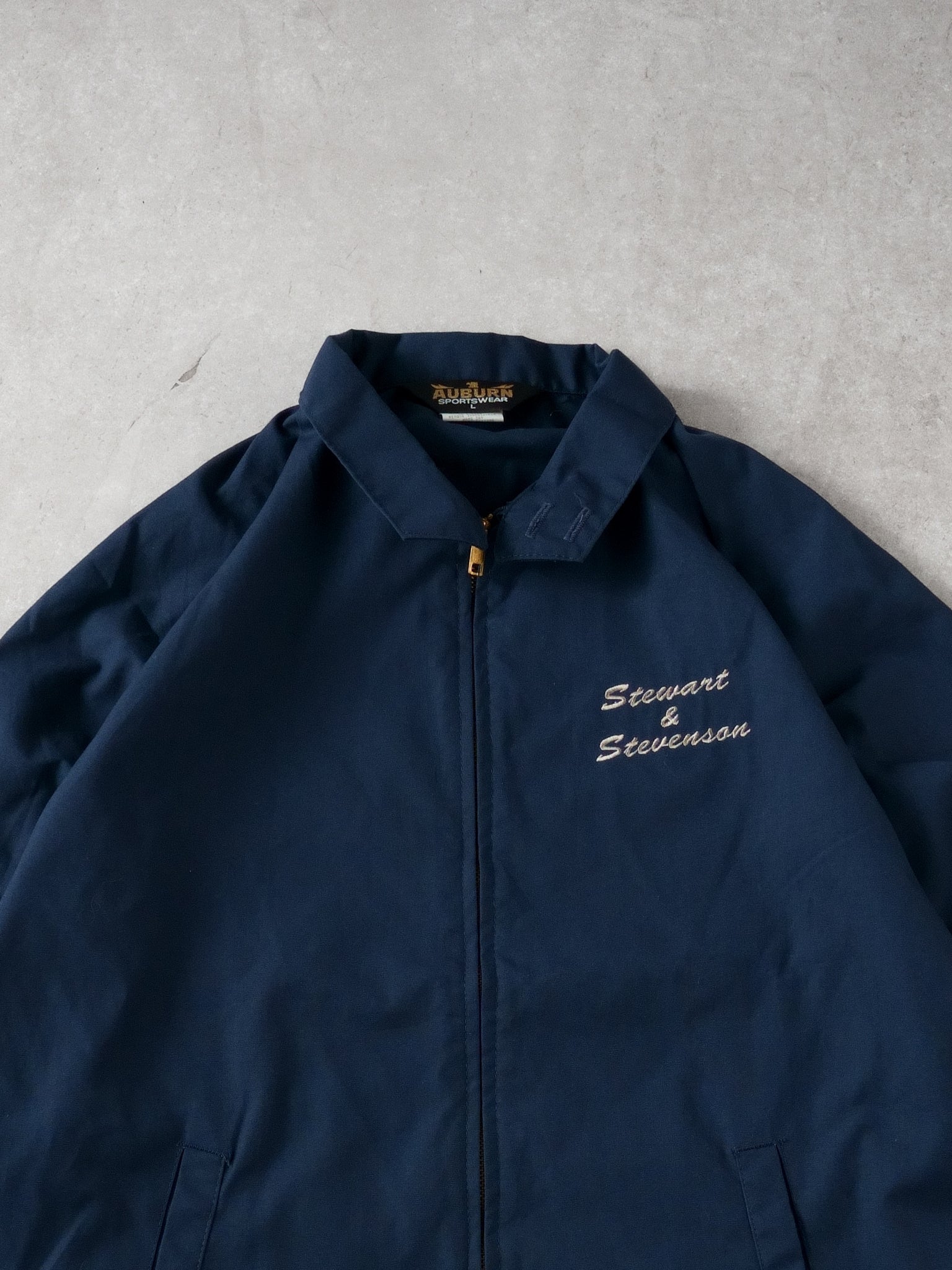 Vintage 90s Navy Blue Stewart & Stevenson Collared Jacket (M)