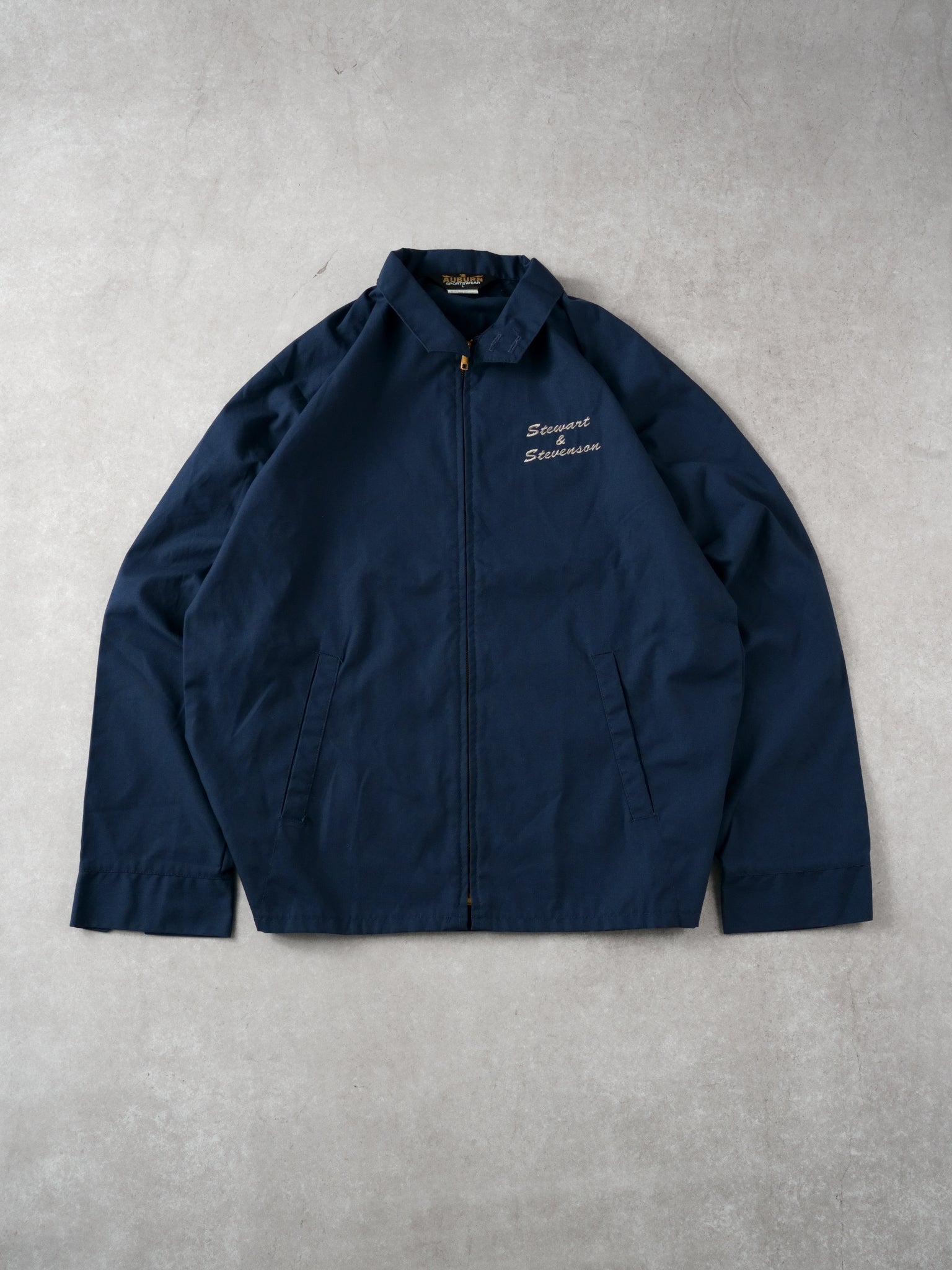 Vintage 90s Navy Blue Stewart & Stevenson Collared Jacket (M)