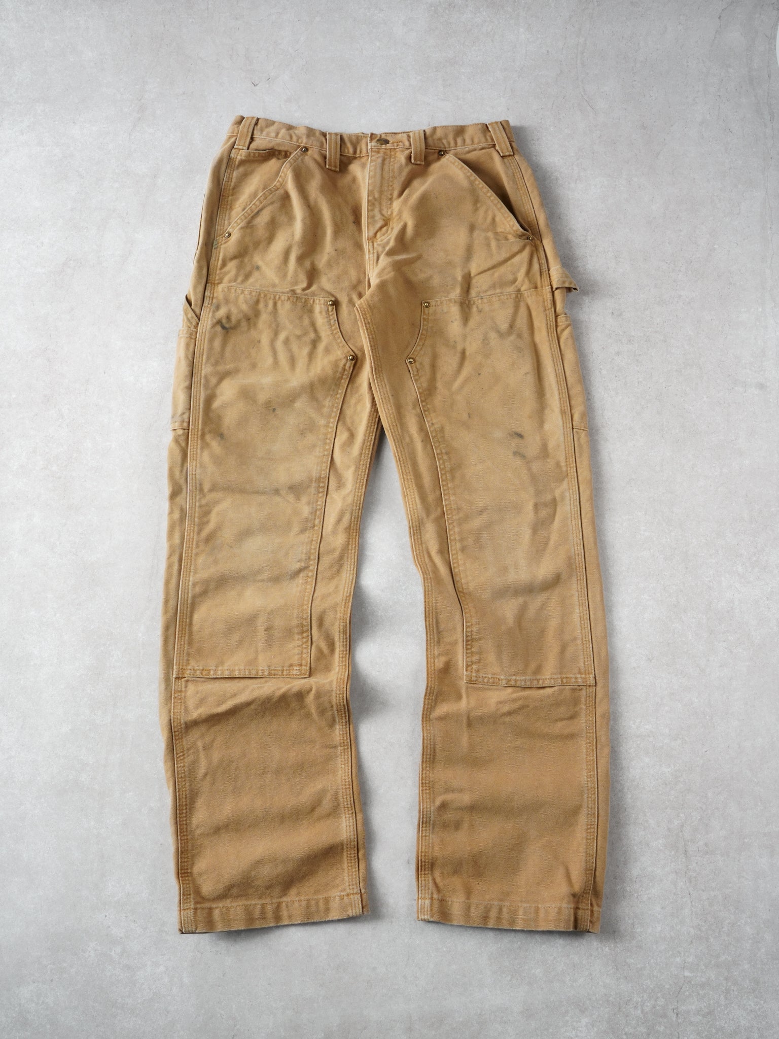 Vintage Beige Carhartt Double Knee Carpenter Pants (32 x 32)