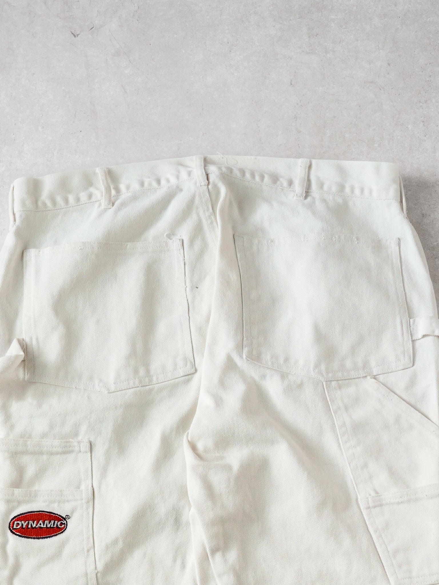 Vintage Y2k White Dynamic Workwear Carpenter Pant (34x30)