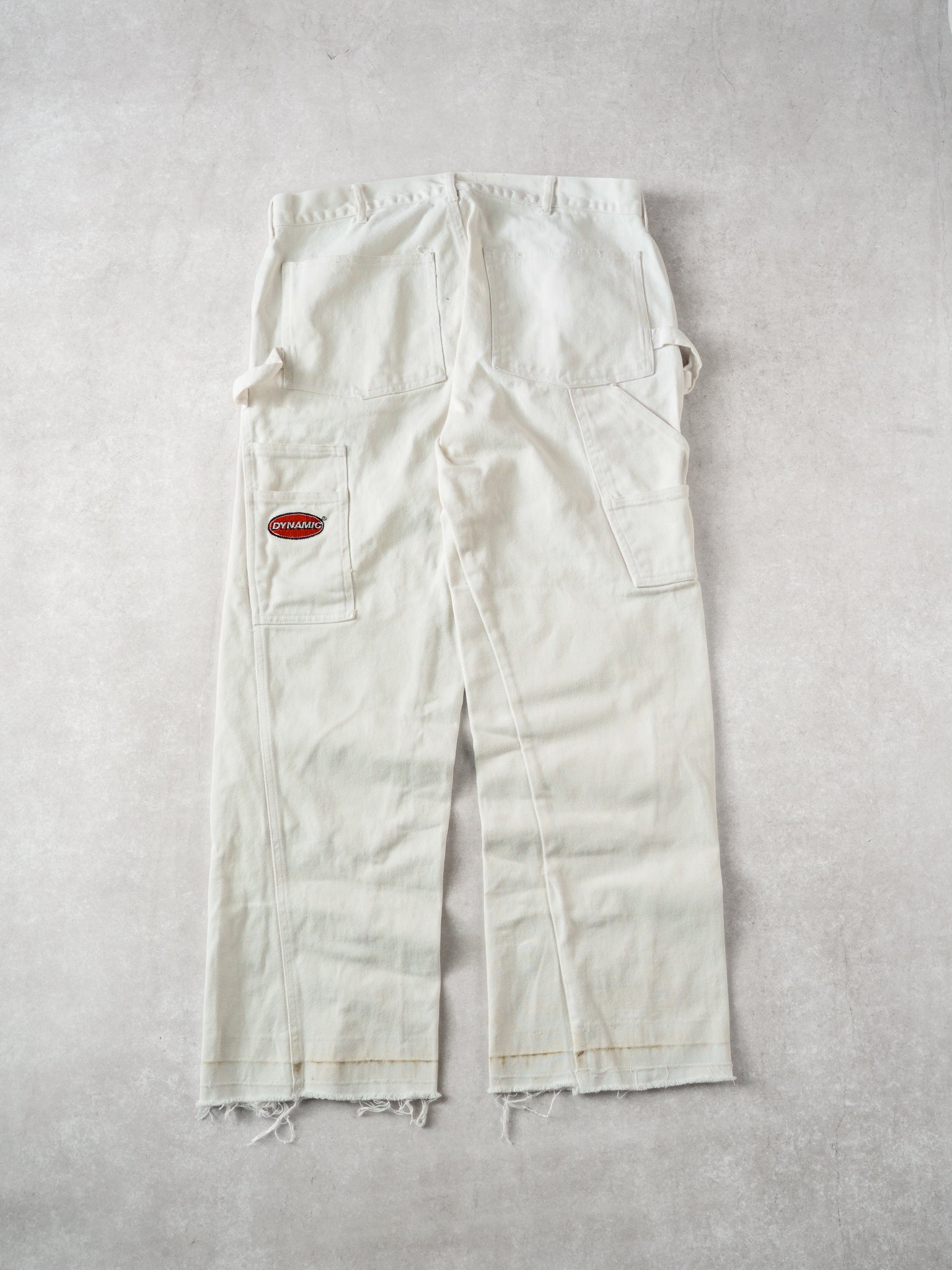 Vintage Y2k White Dynamic Workwear Carpenter Pant (34x30)