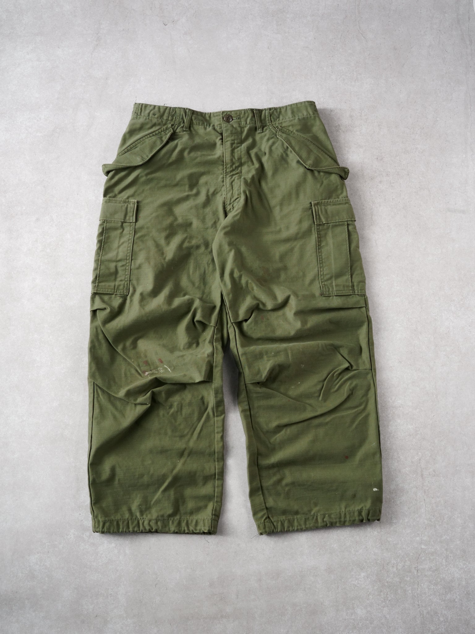 Vintage 90s Moss Green Army Parachute Pants (32x25)