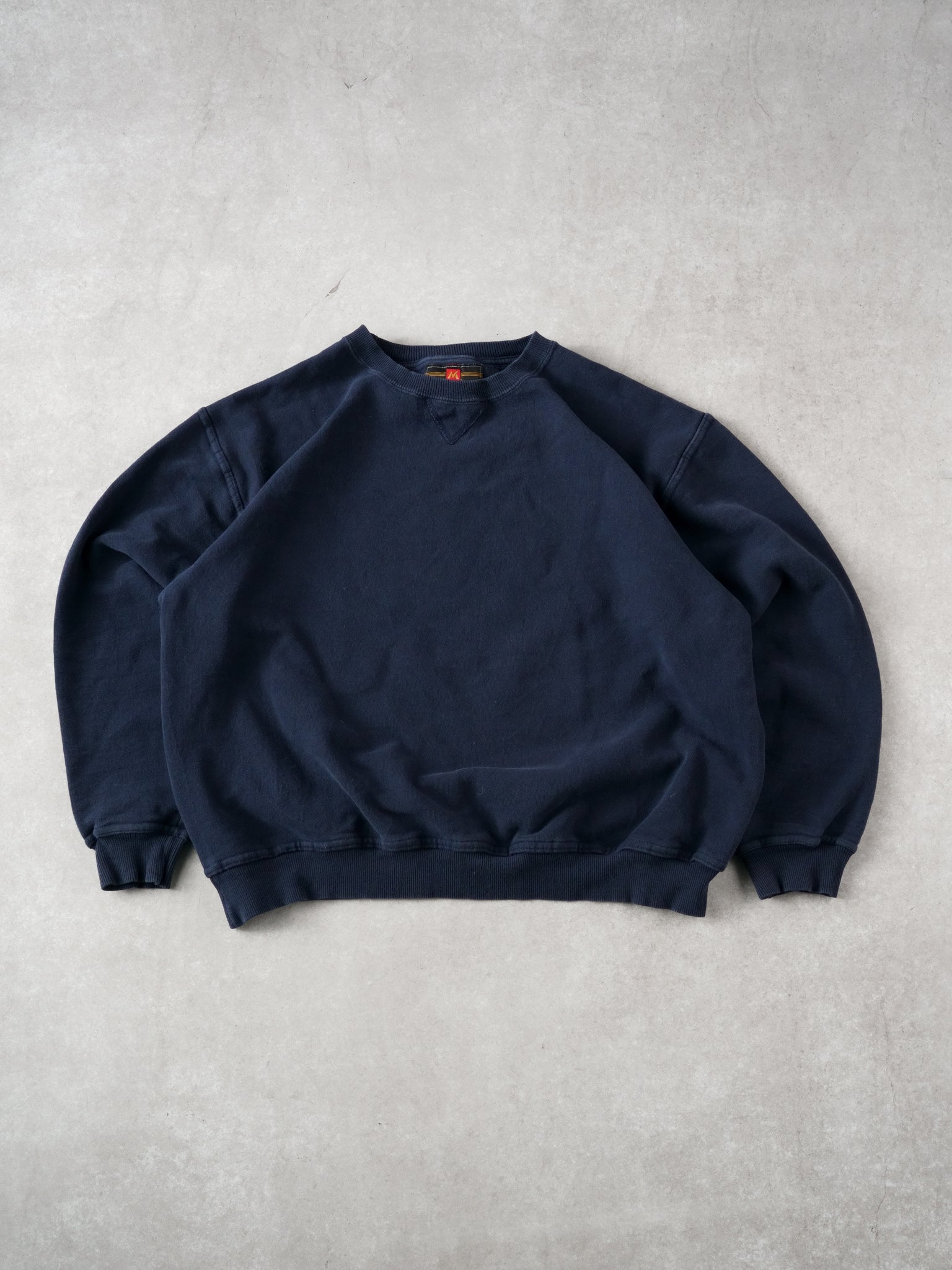 Vintage 90s Navy Blue Blank Crewneck (L)