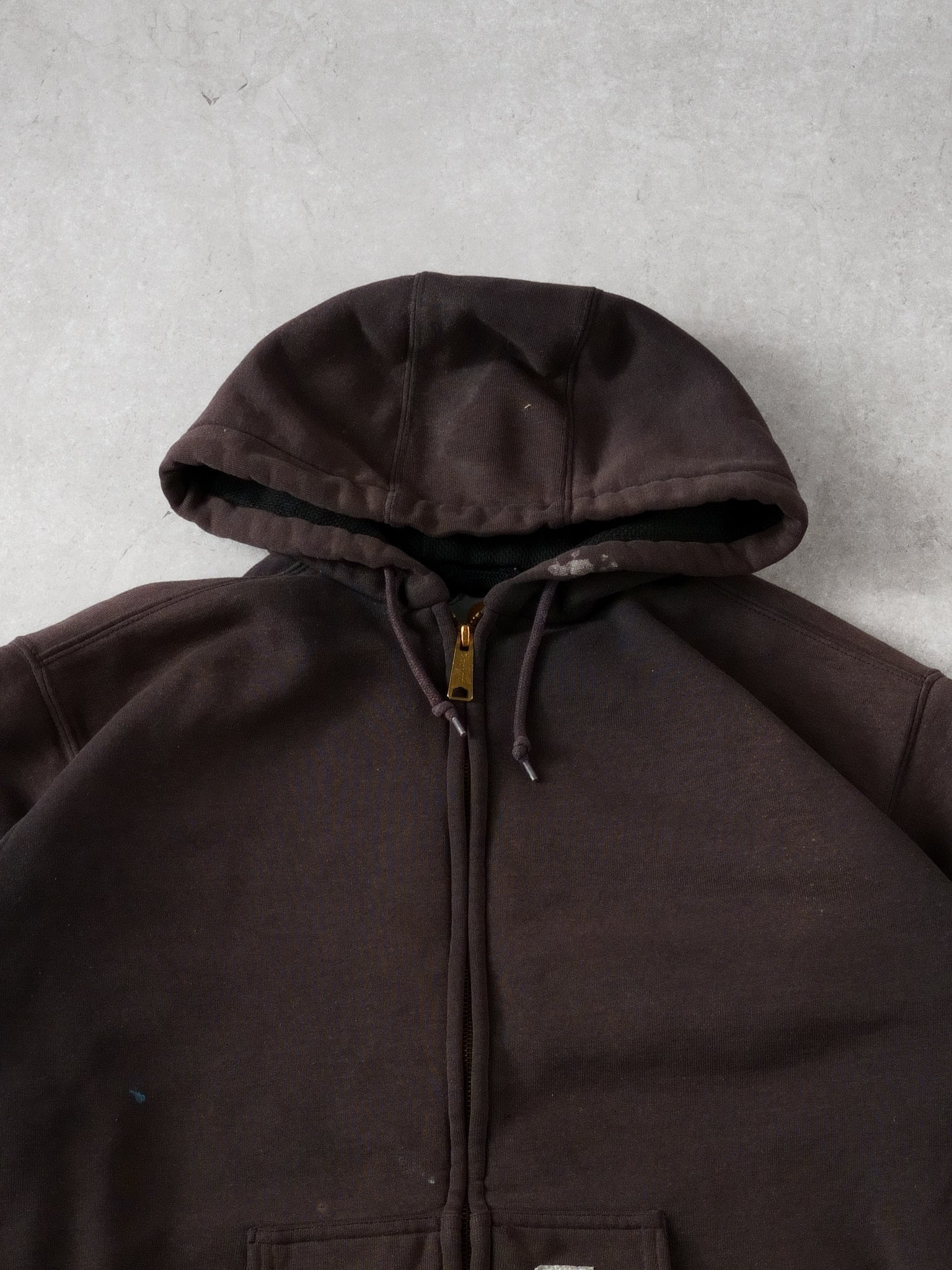 Vintage 90s Brown Carhartt Hooded Workwear Zipup (L)