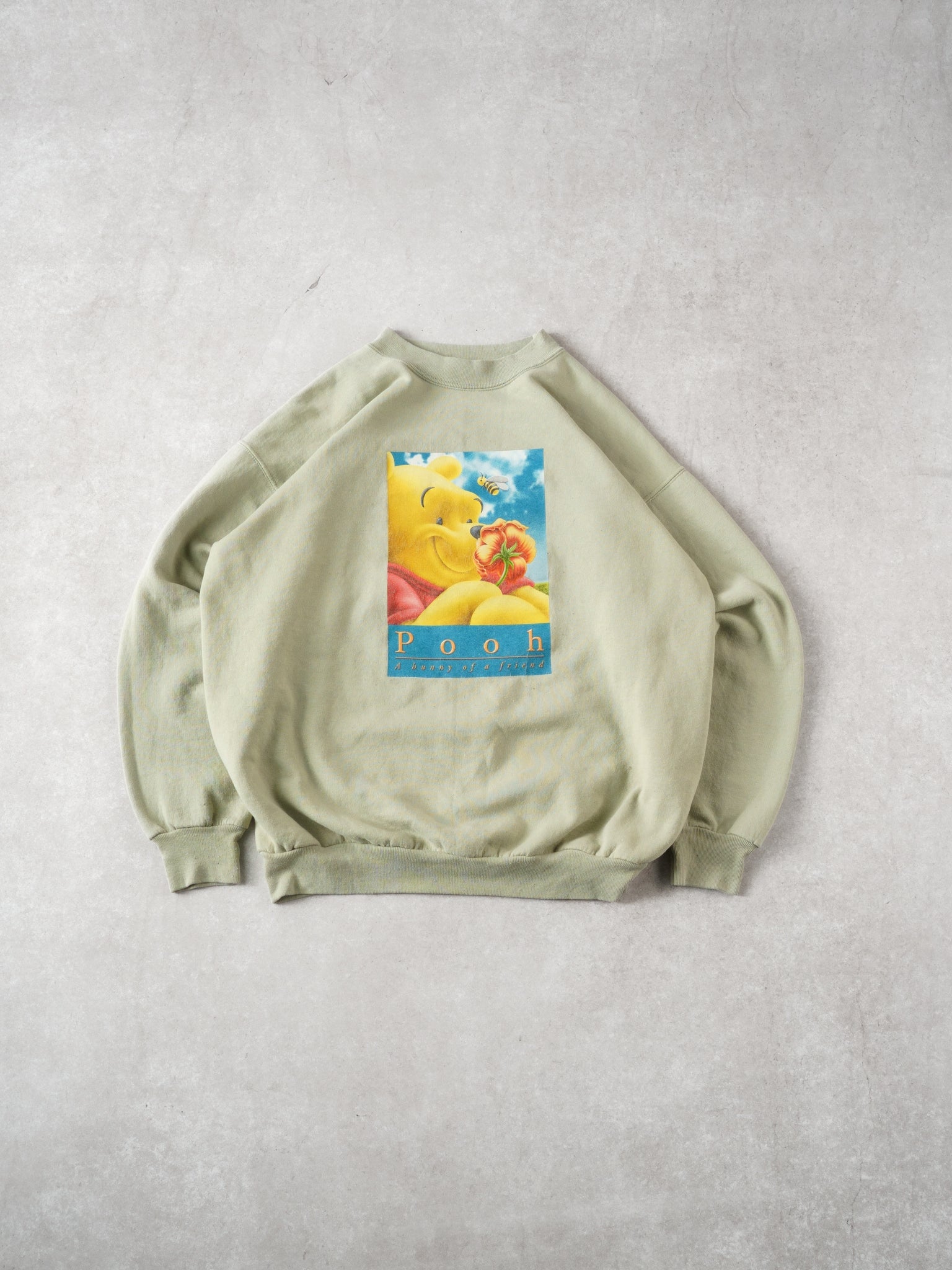 Vintage Washed Lime Winnie The Pooh Disney Crewneck (M)